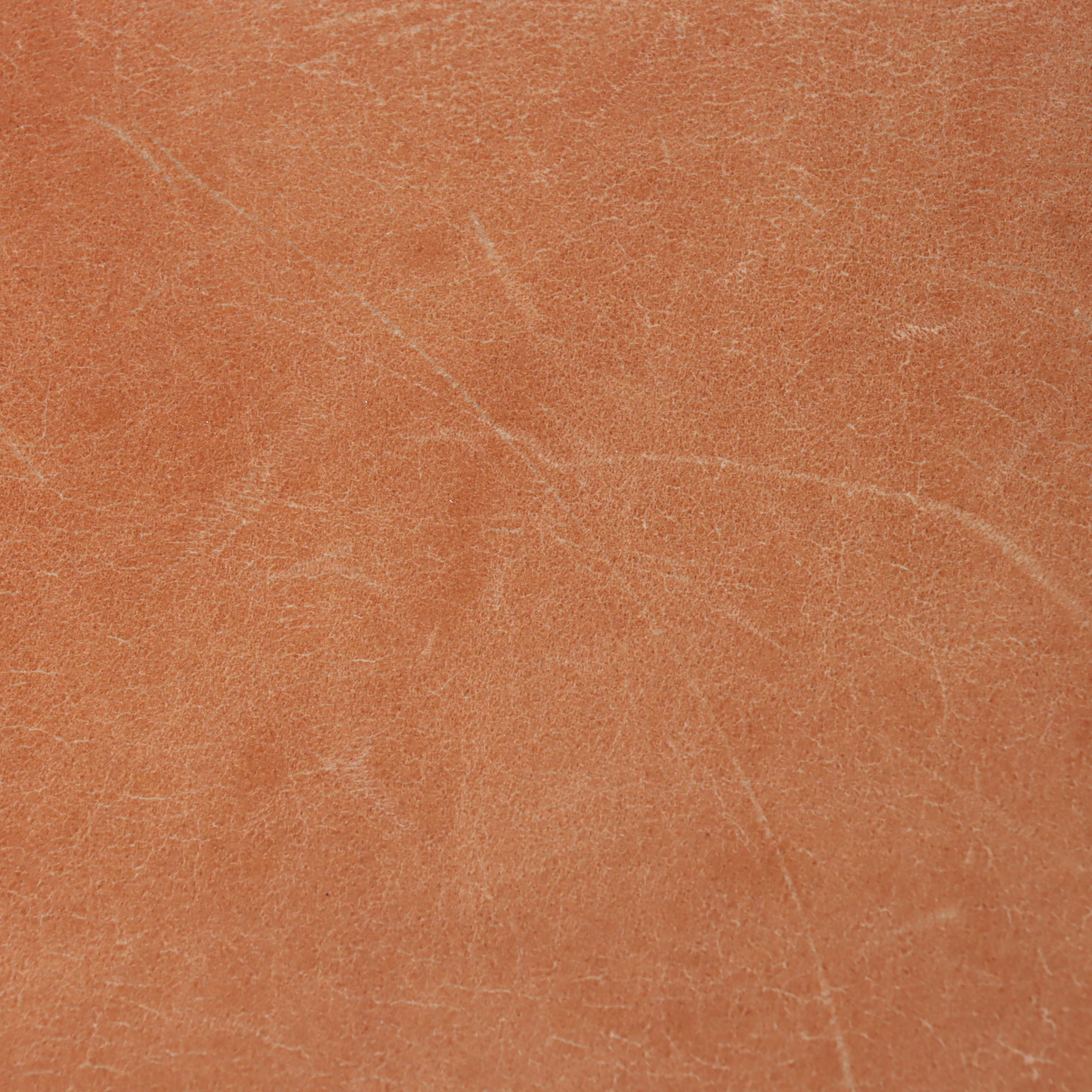 Leather-Upholstered and Brass-Tacked Wooden Swivel-Base Desk Chair