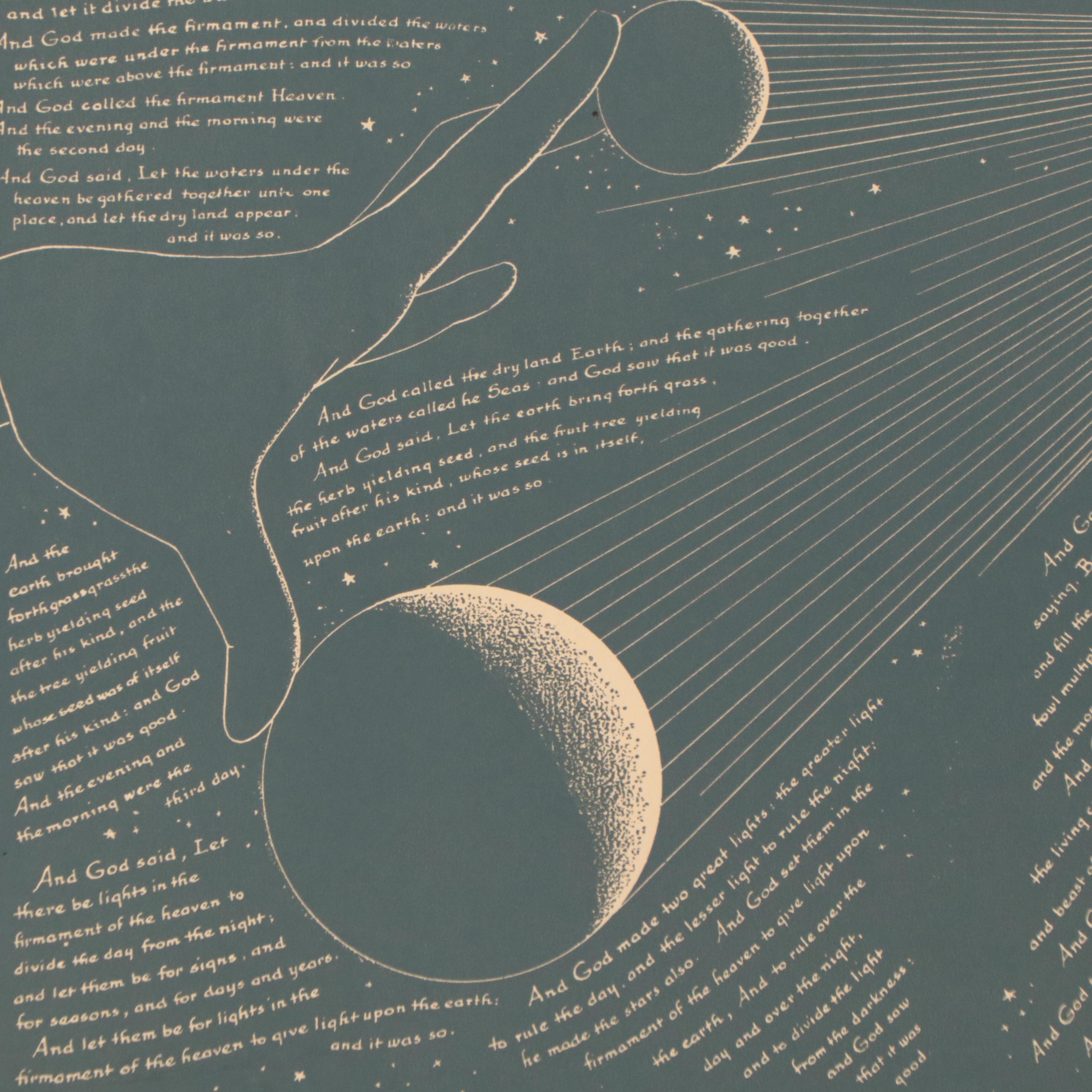 Rockwell Kent Wood Engraving End Page For "World-Famous Paintings," Circa 1939