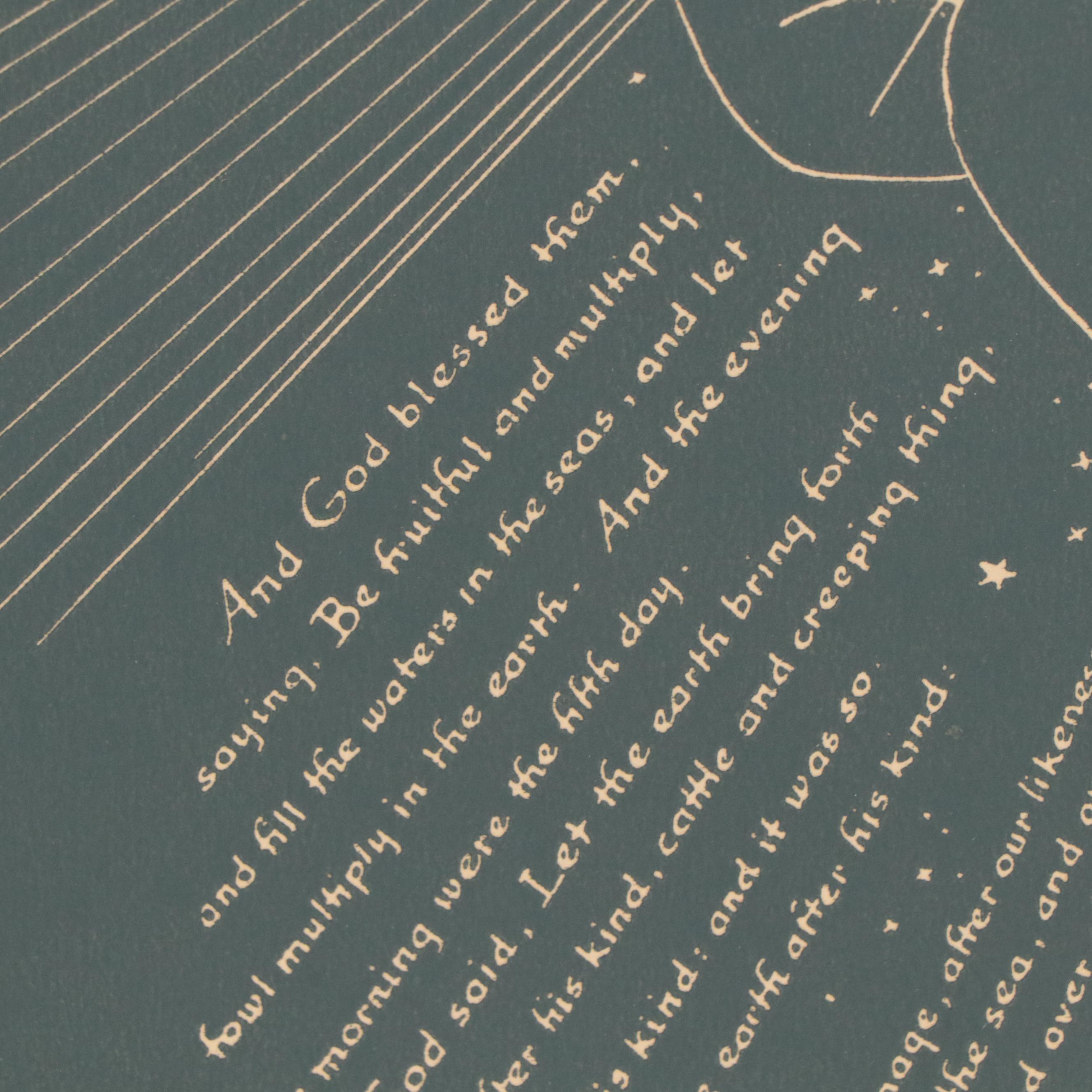 Rockwell Kent Wood Engraving End Page For "World-Famous Paintings," Circa 1939