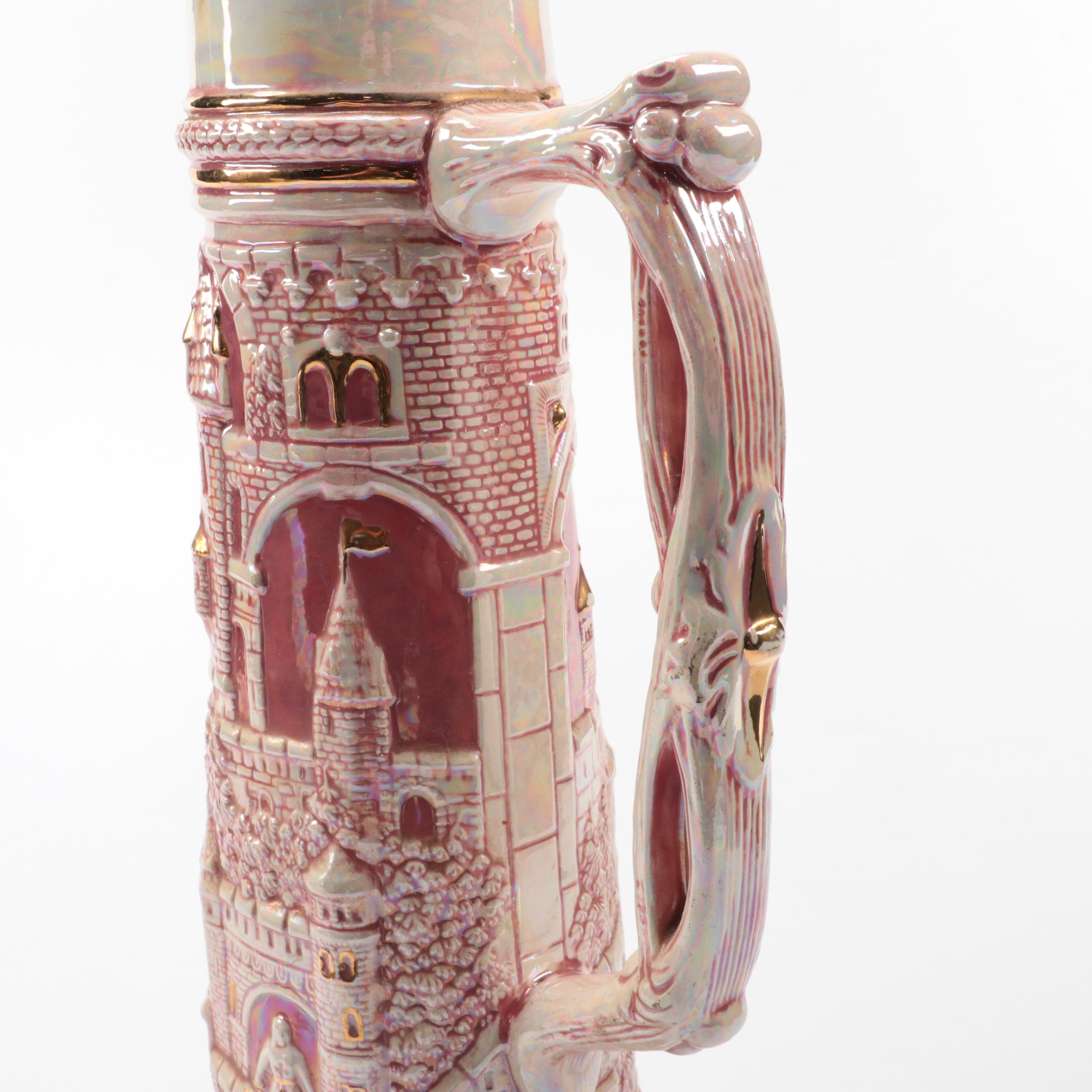Pink Luster Glazed Beer Stein, Early to Mid-20th Century