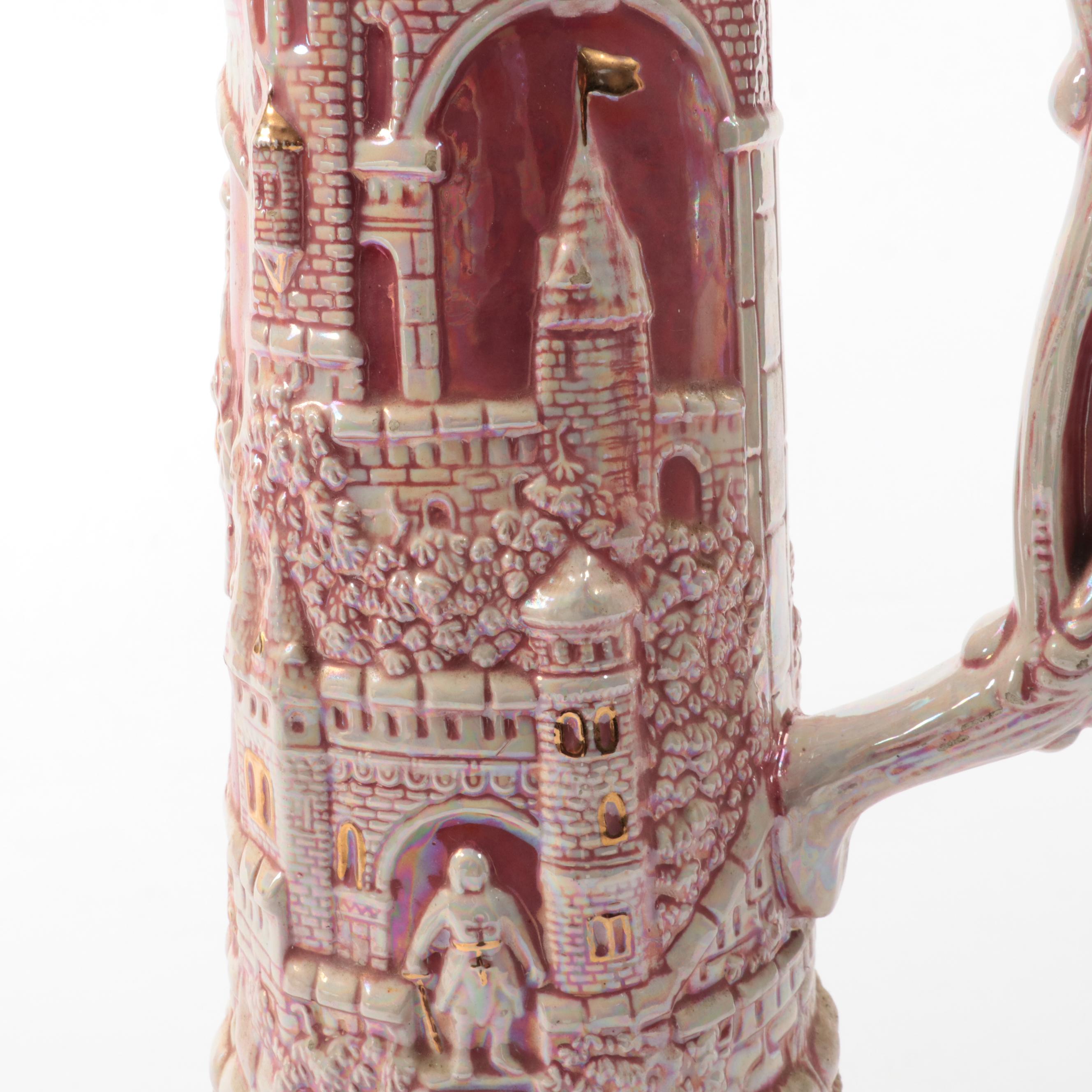 Pink Luster Glazed Beer Stein, Early to Mid-20th Century