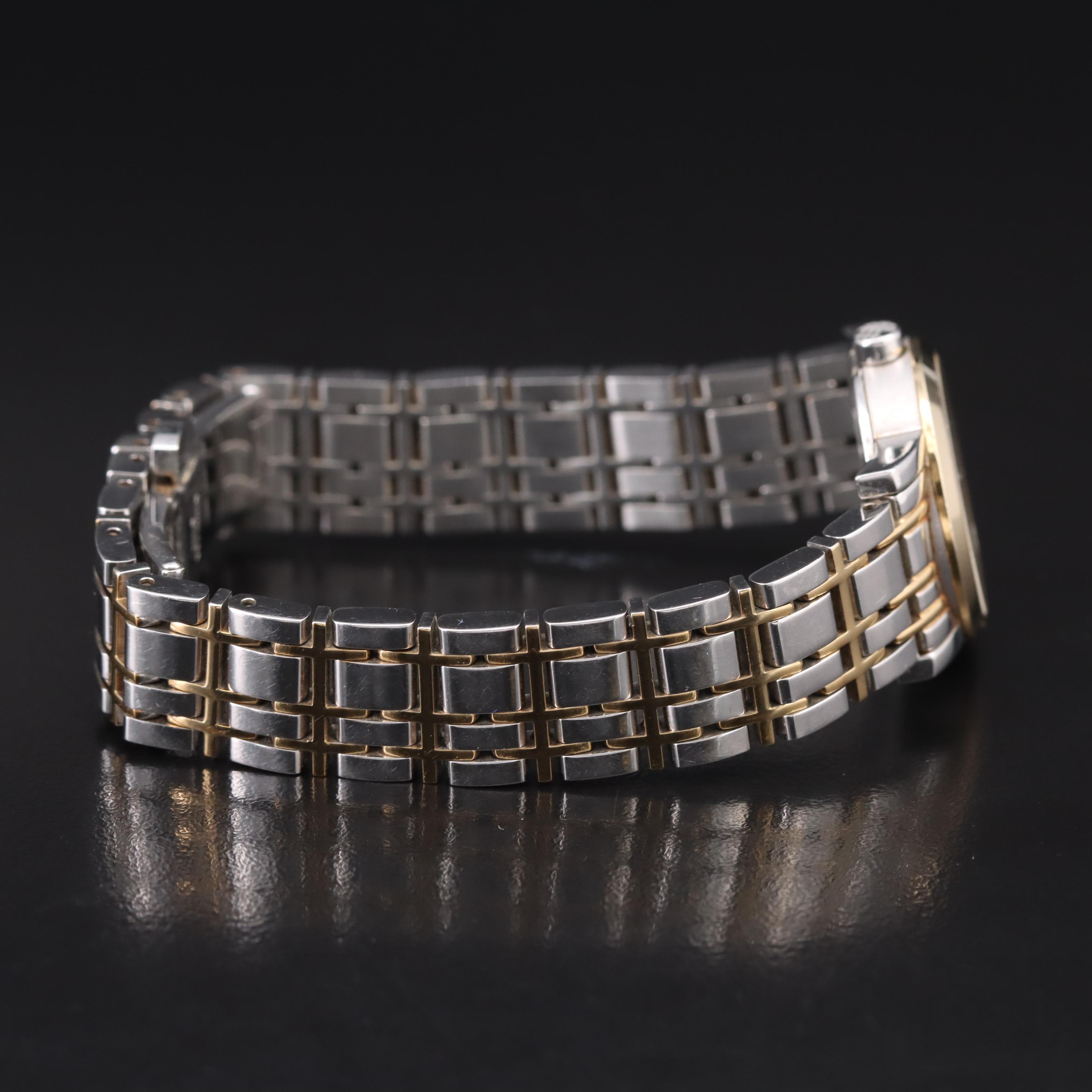 Burberry Engraved Plaid Dial Two-Tone Watch