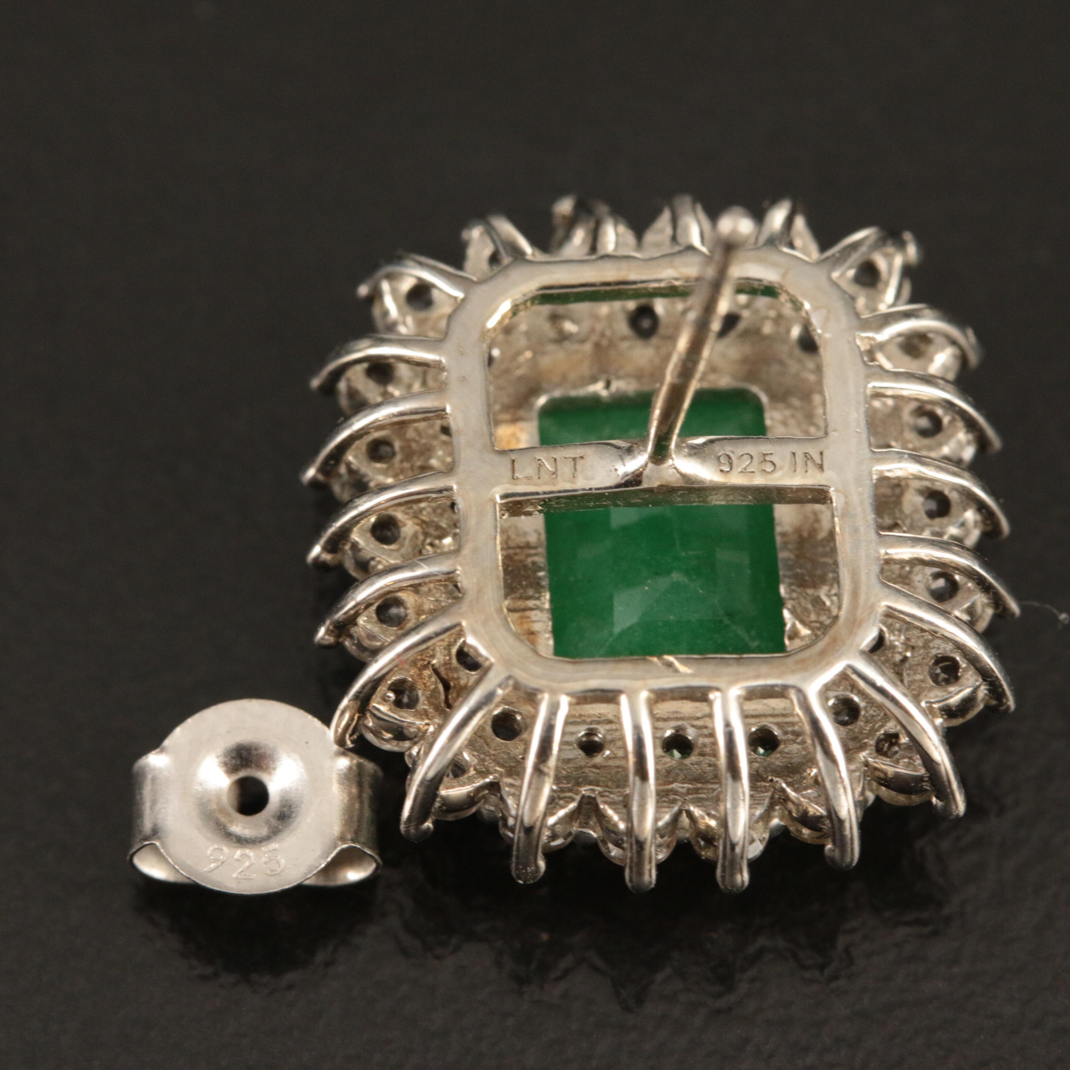 Sterling Beryl and White Sapphire Earrings