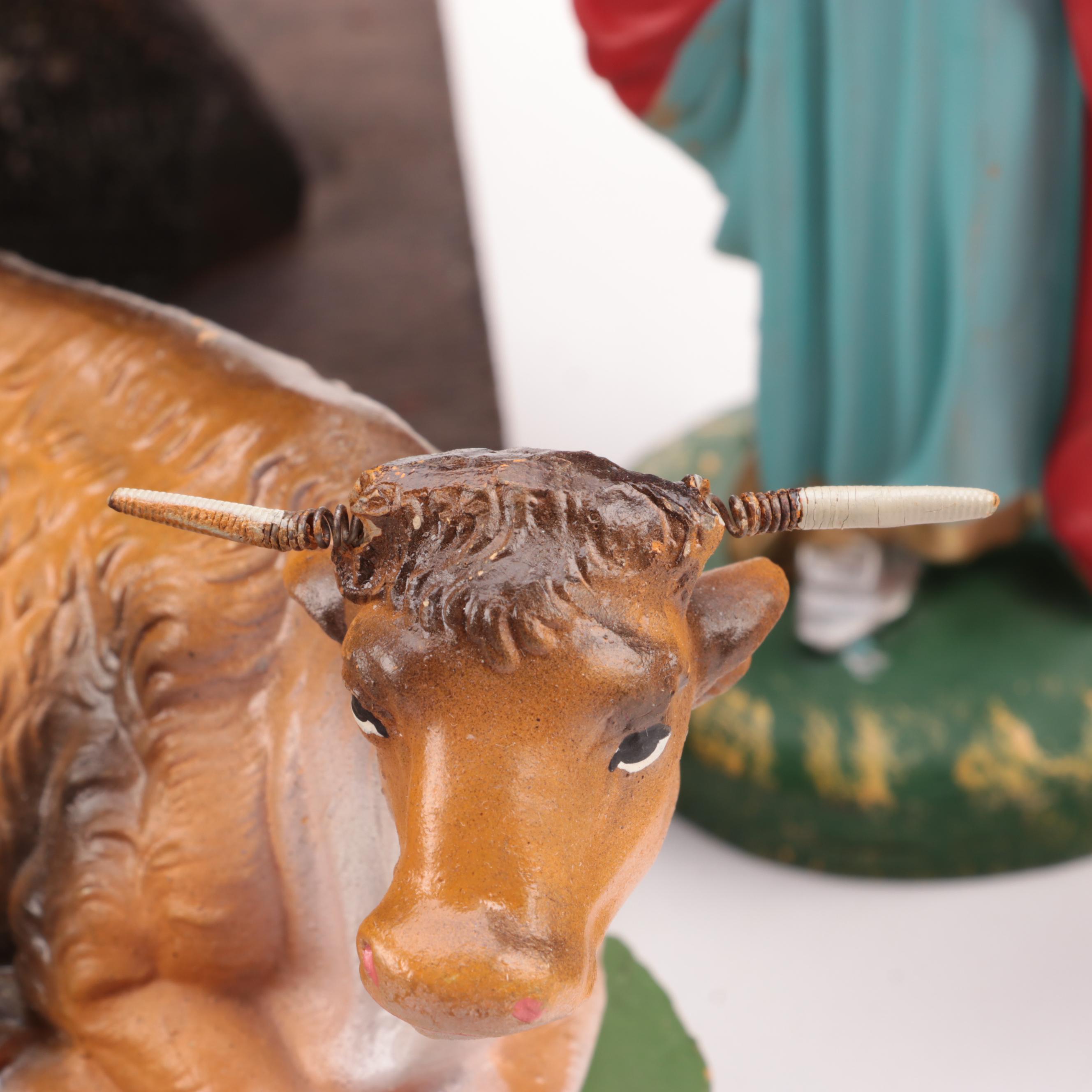 Italian Papier-Mache Nativity Set, Mid-20th Century