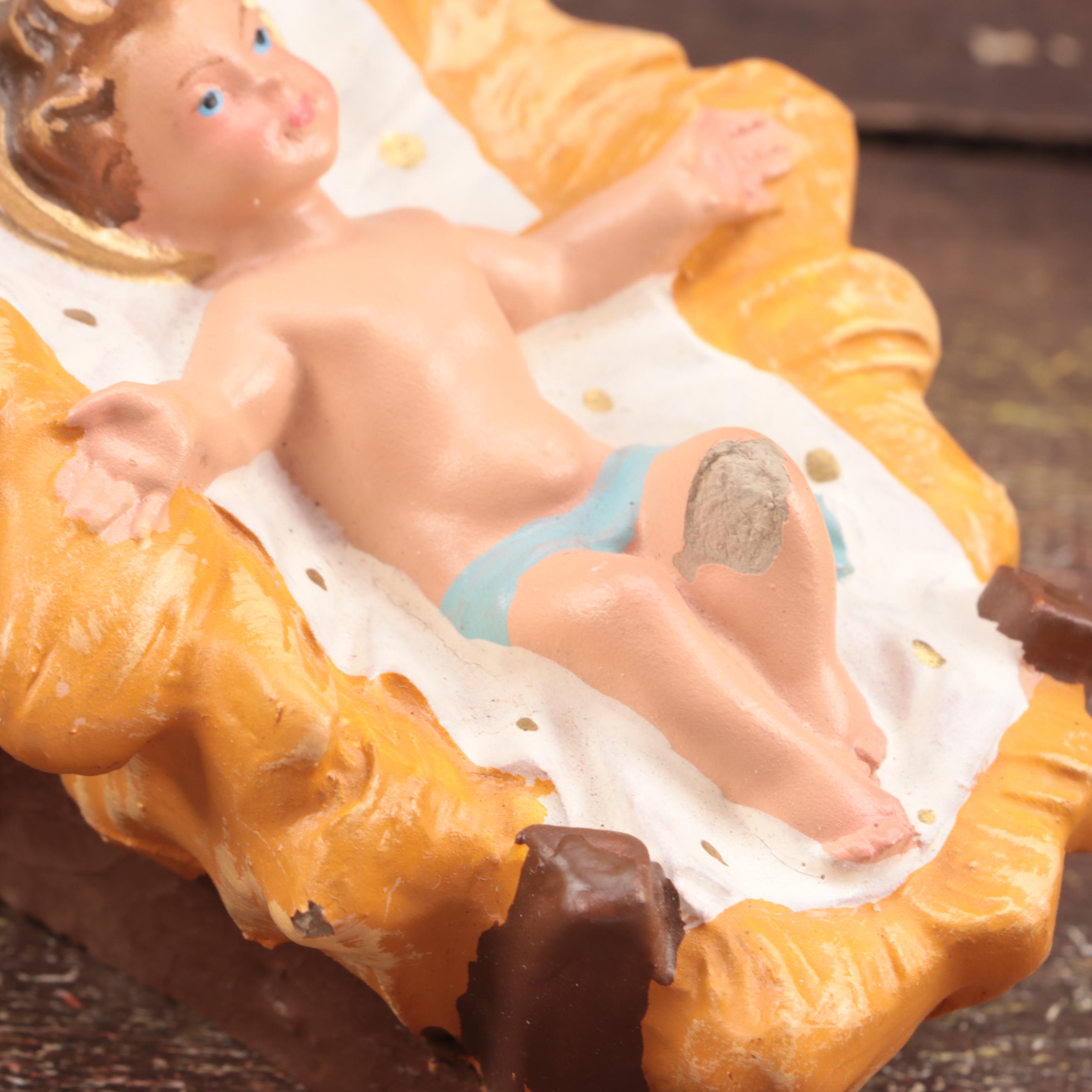 Italian Papier-Mache Nativity Set, Mid-20th Century