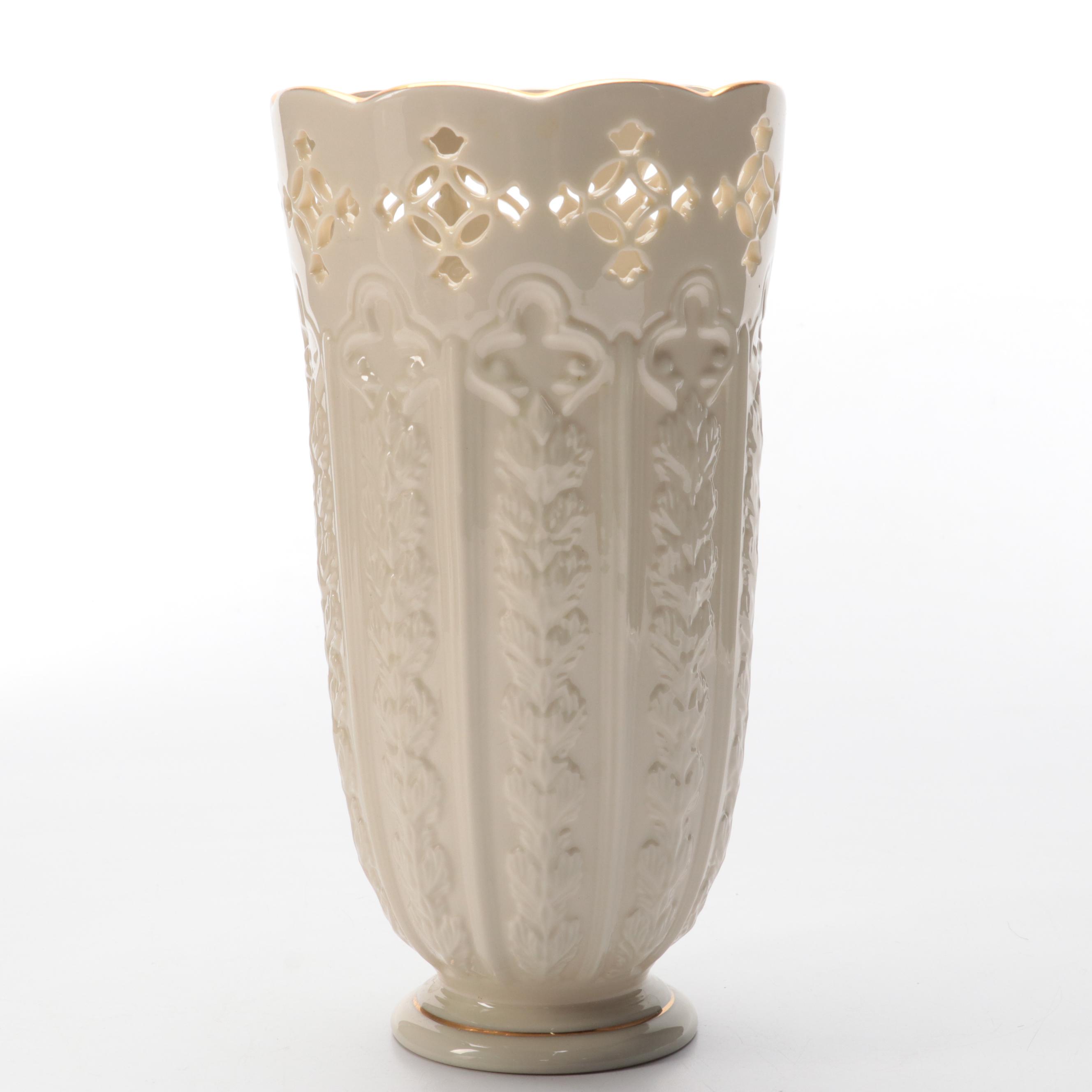 Lenox Bone China Vase with Venetian Style Glass Decanter, Mid to Late 20th C.