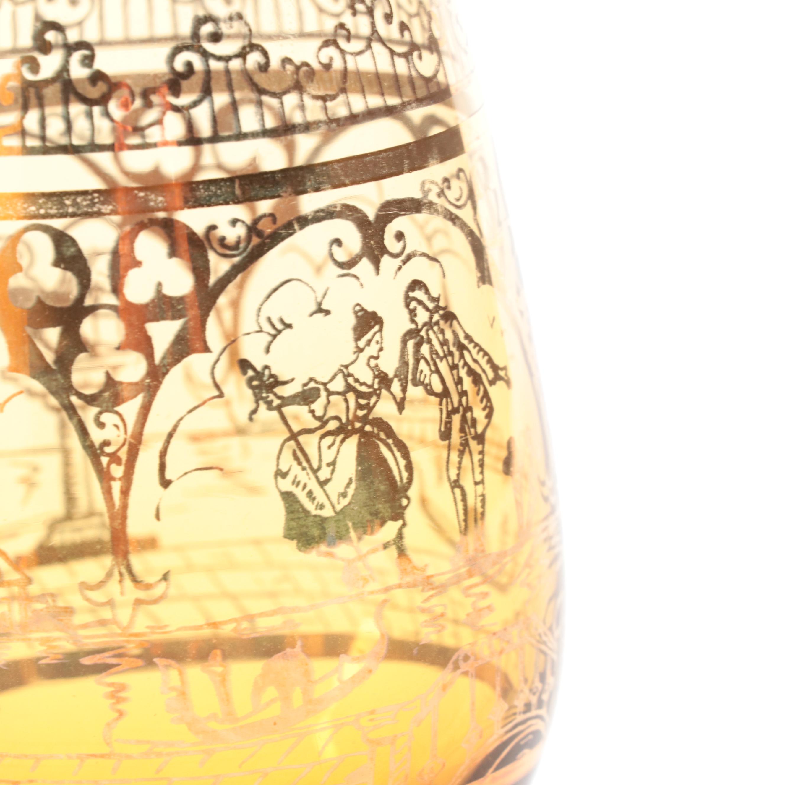 Lenox Bone China Vase with Venetian Style Glass Decanter, Mid to Late 20th C.