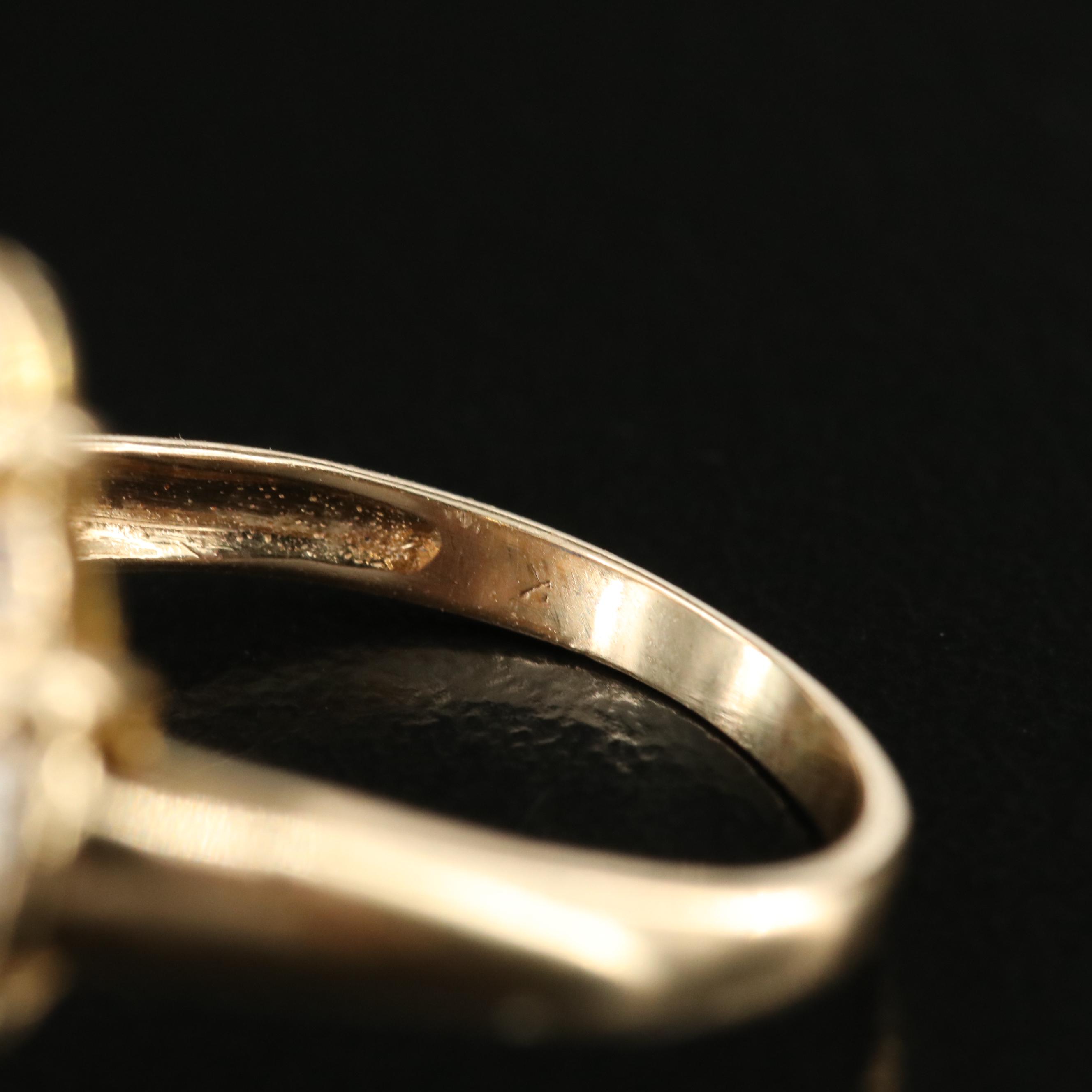 14K Sapphire and Diamond Navette Ring