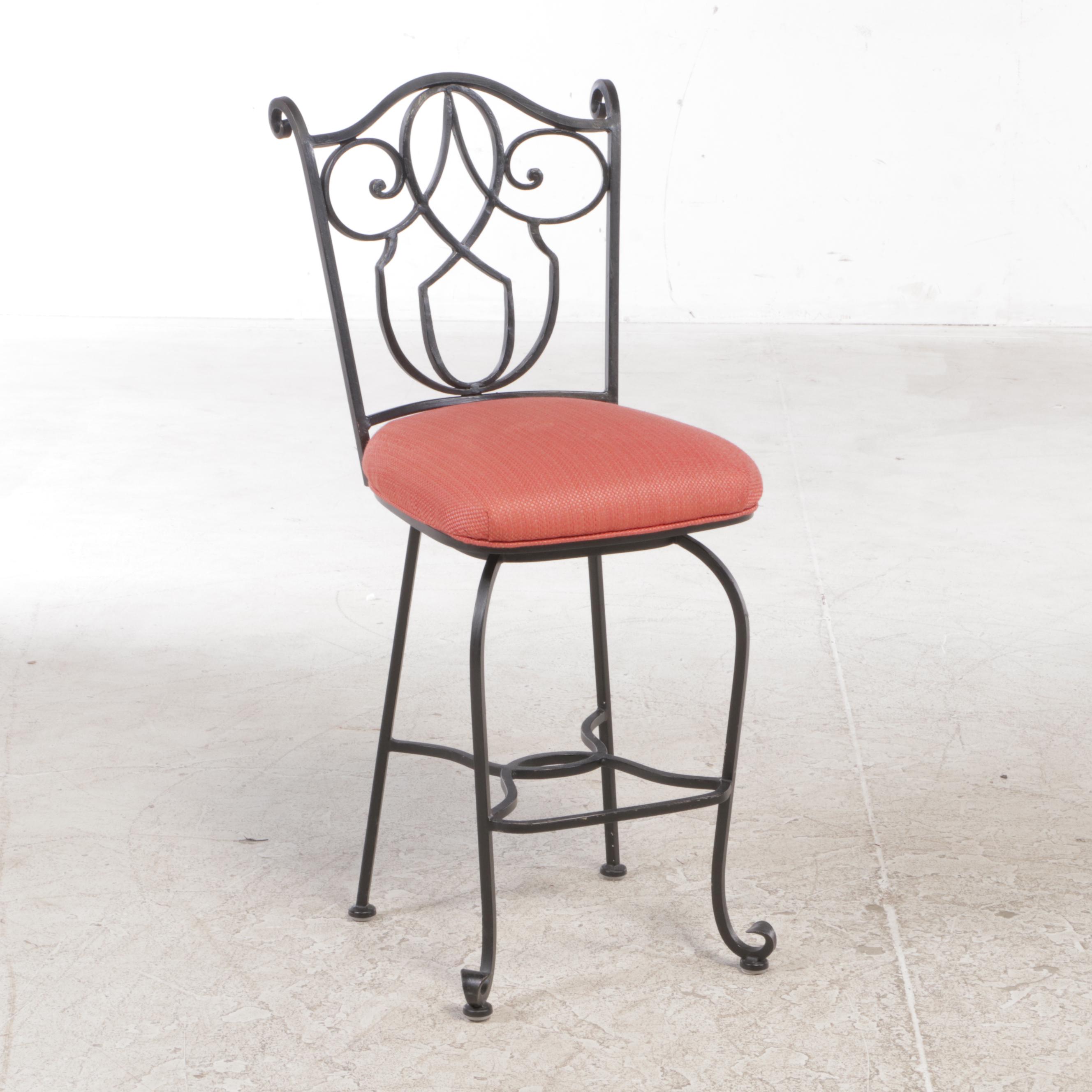 Pair of Iron Swivel-Base Side Chairs