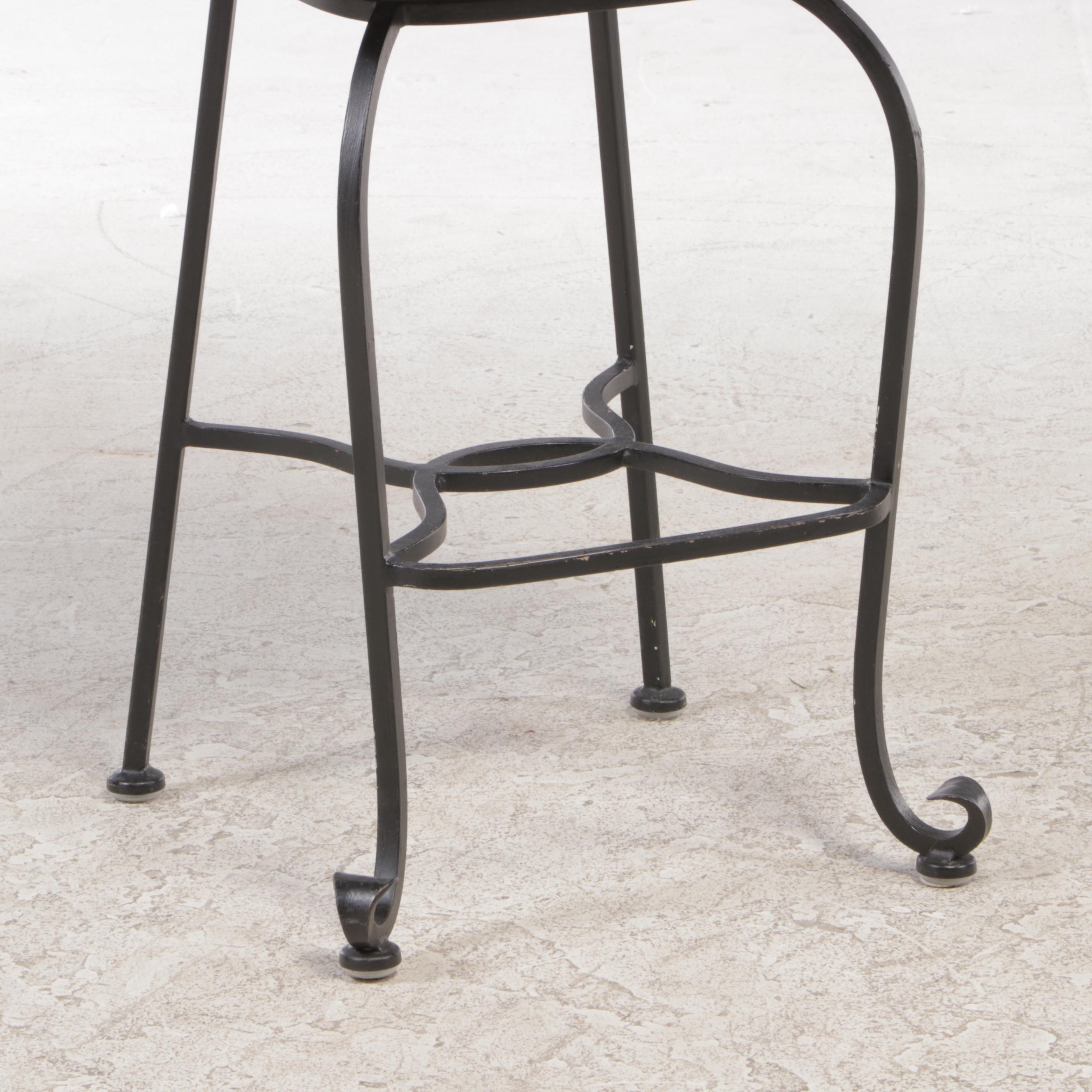 Pair of Iron Swivel-Base Side Chairs