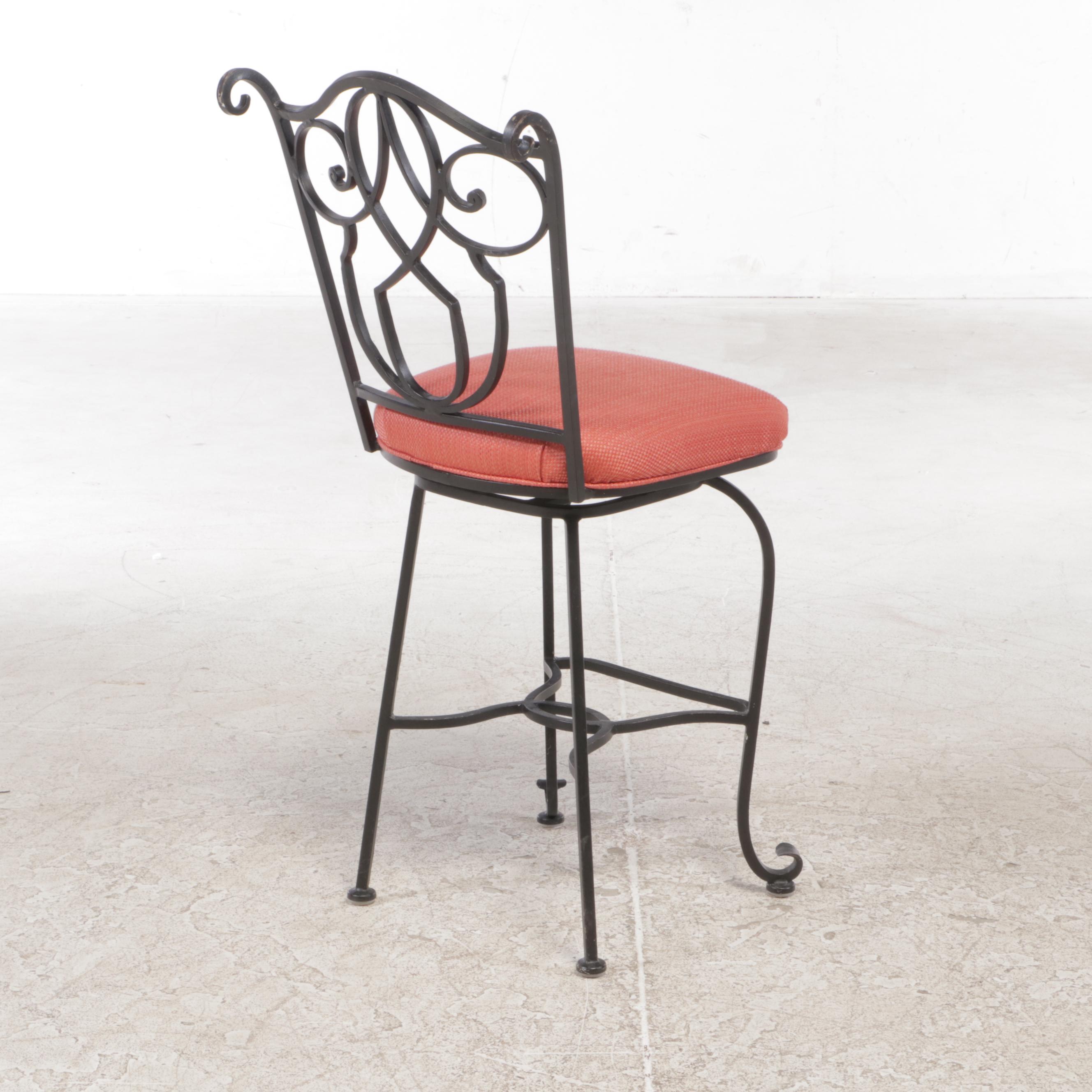 Pair of Iron Swivel-Base Side Chairs