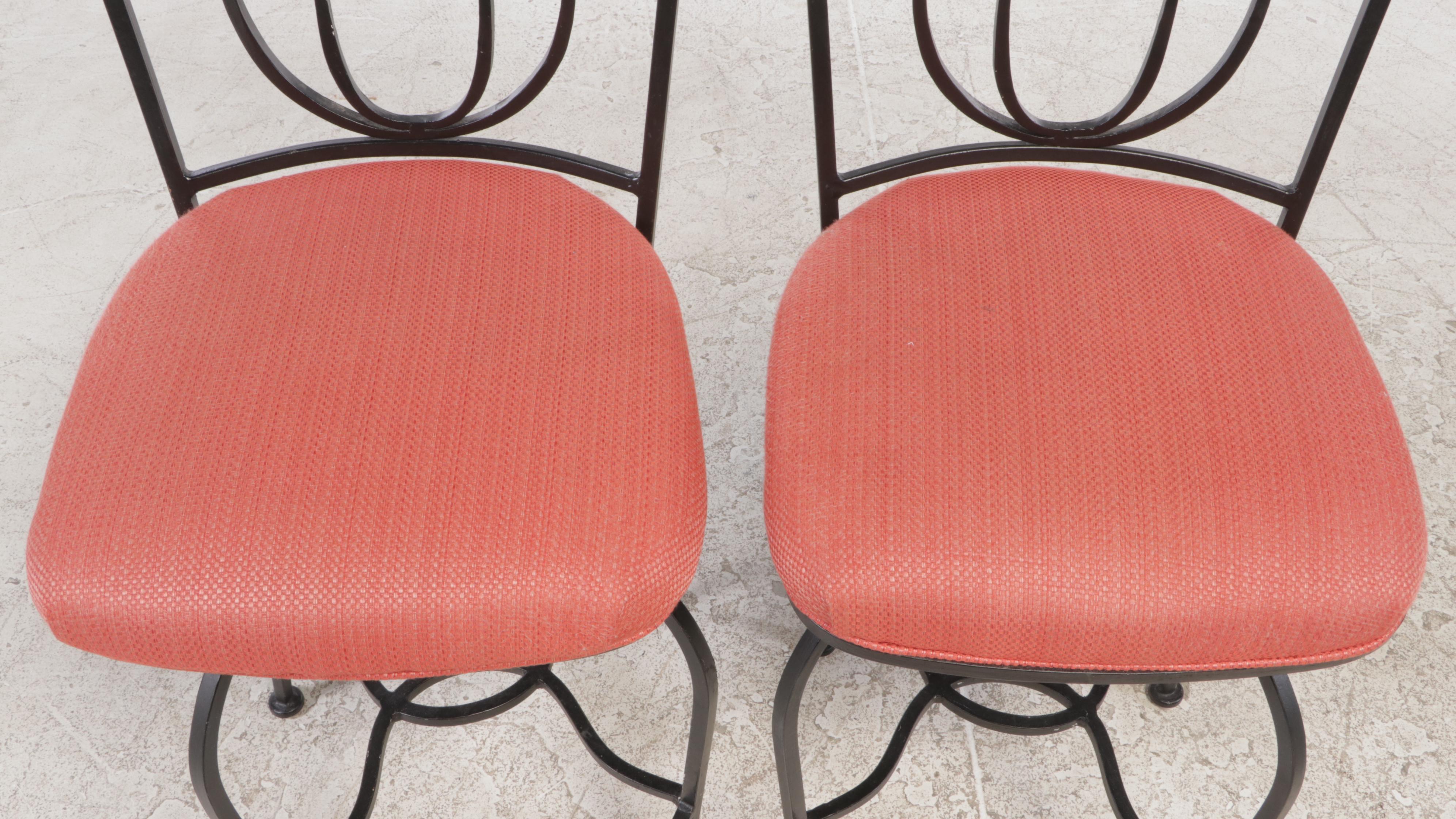 Pair of Iron Swivel-Base Side Chairs