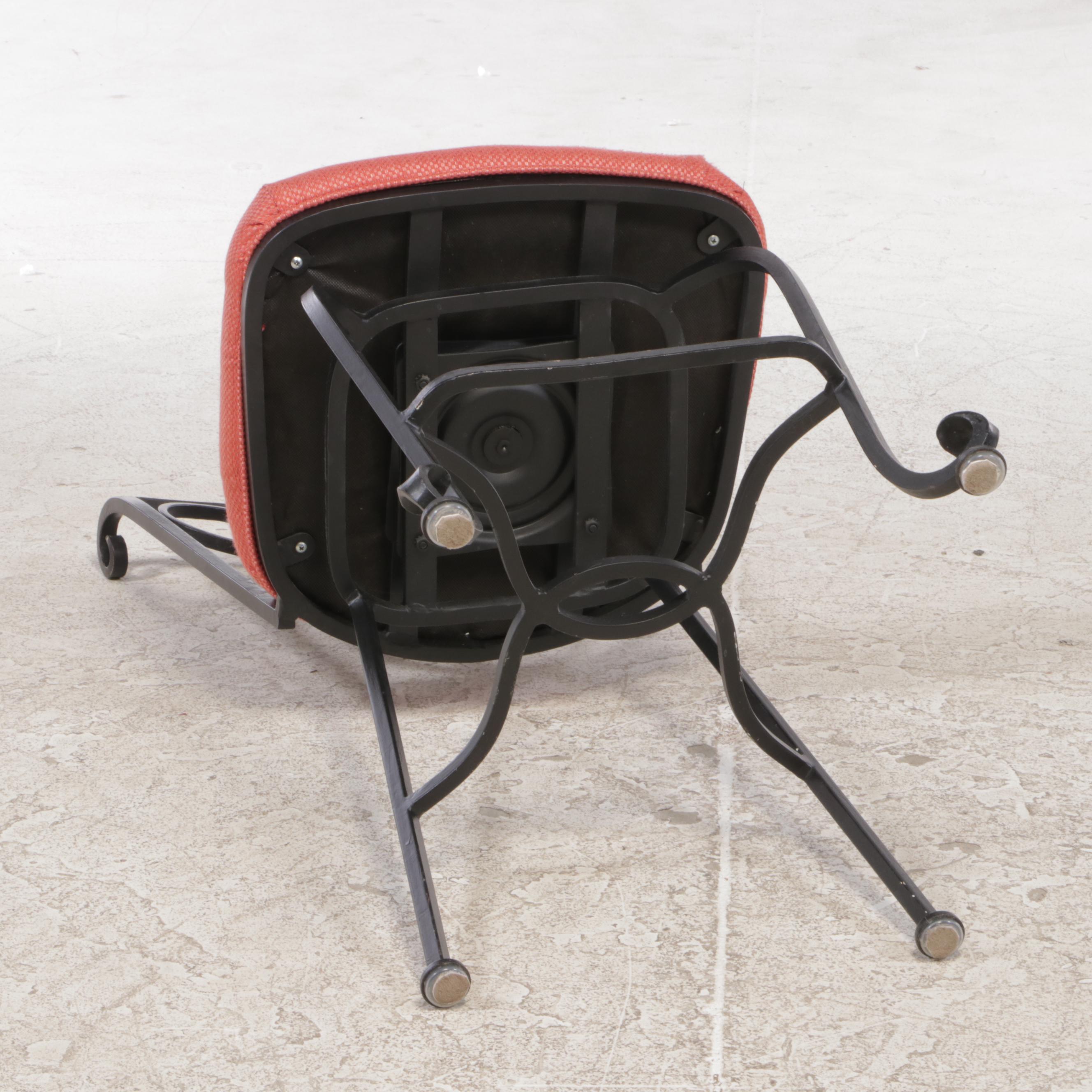 Pair of Iron Swivel-Base Side Chairs