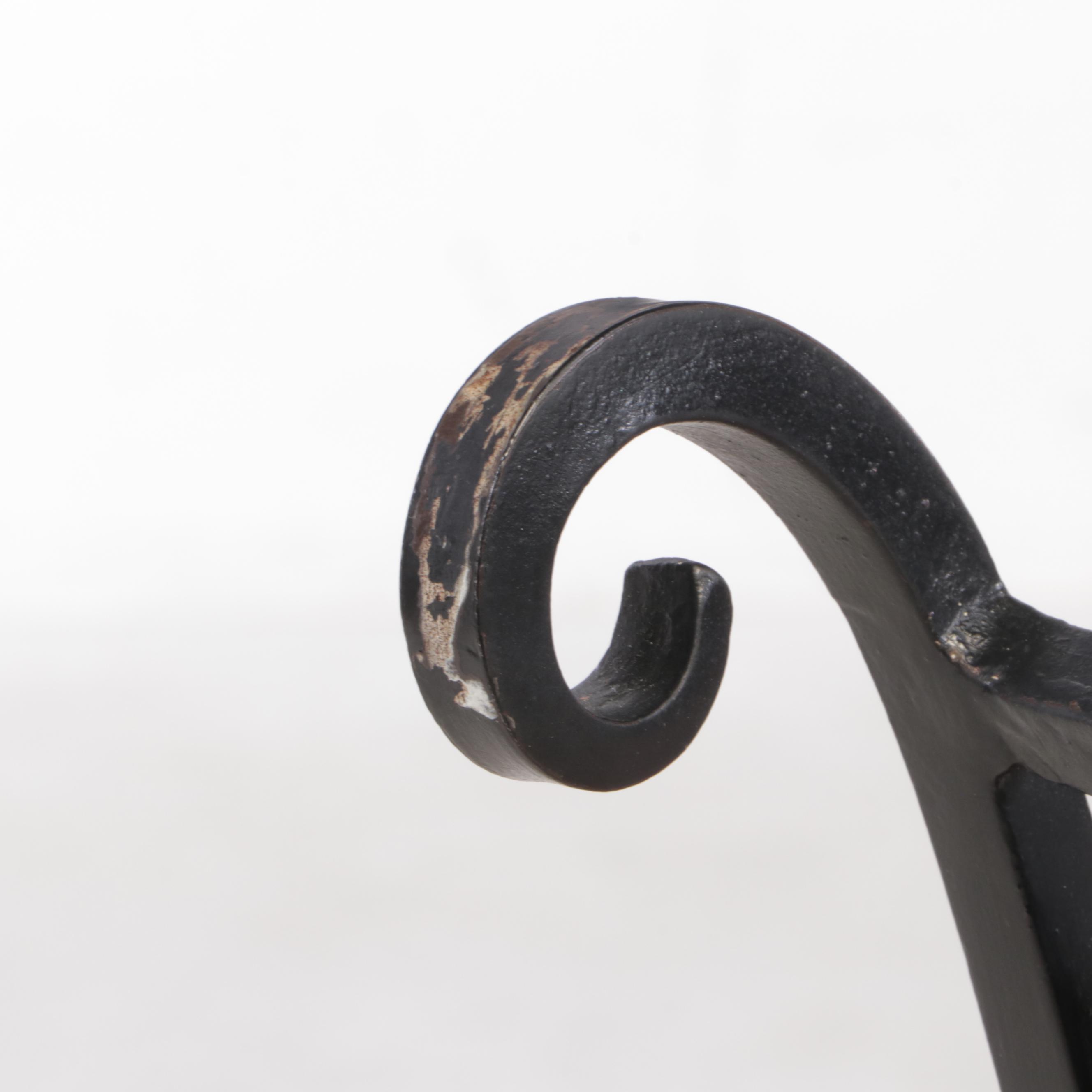 Pair of Iron Swivel-Base Side Chairs