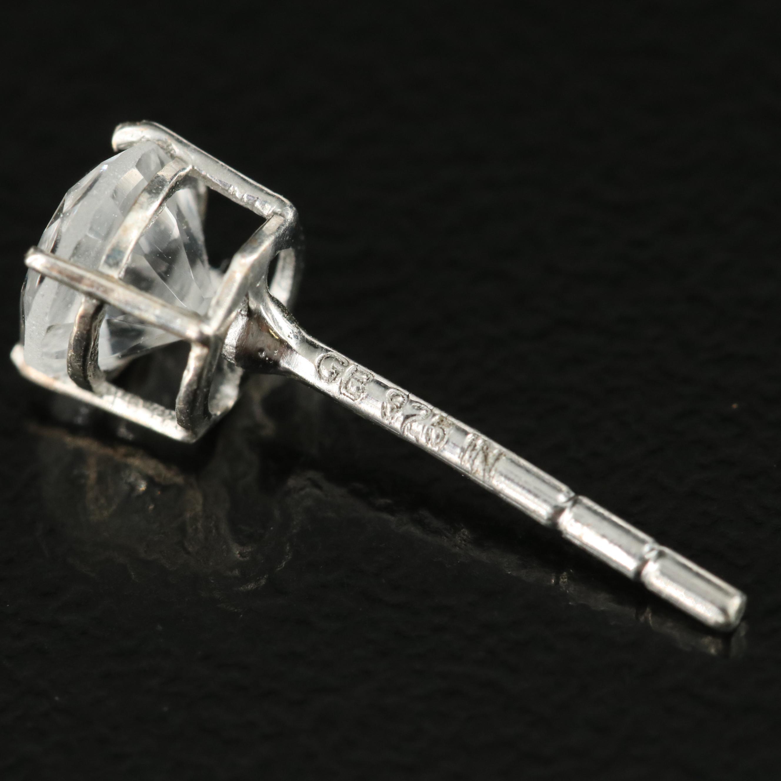 Sterling Topaz Stud Earrings