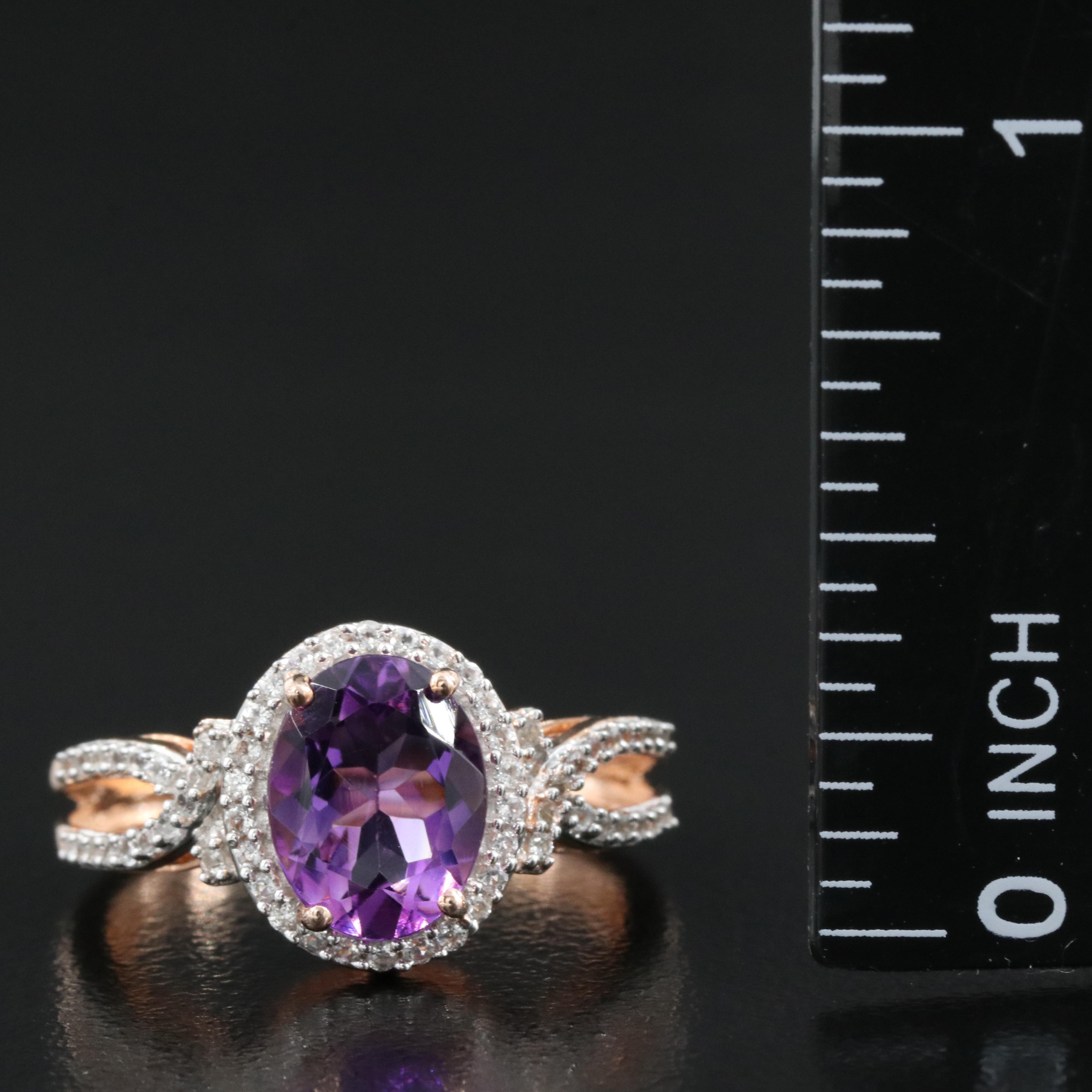 Sterling Amethyst and Sapphire Ring