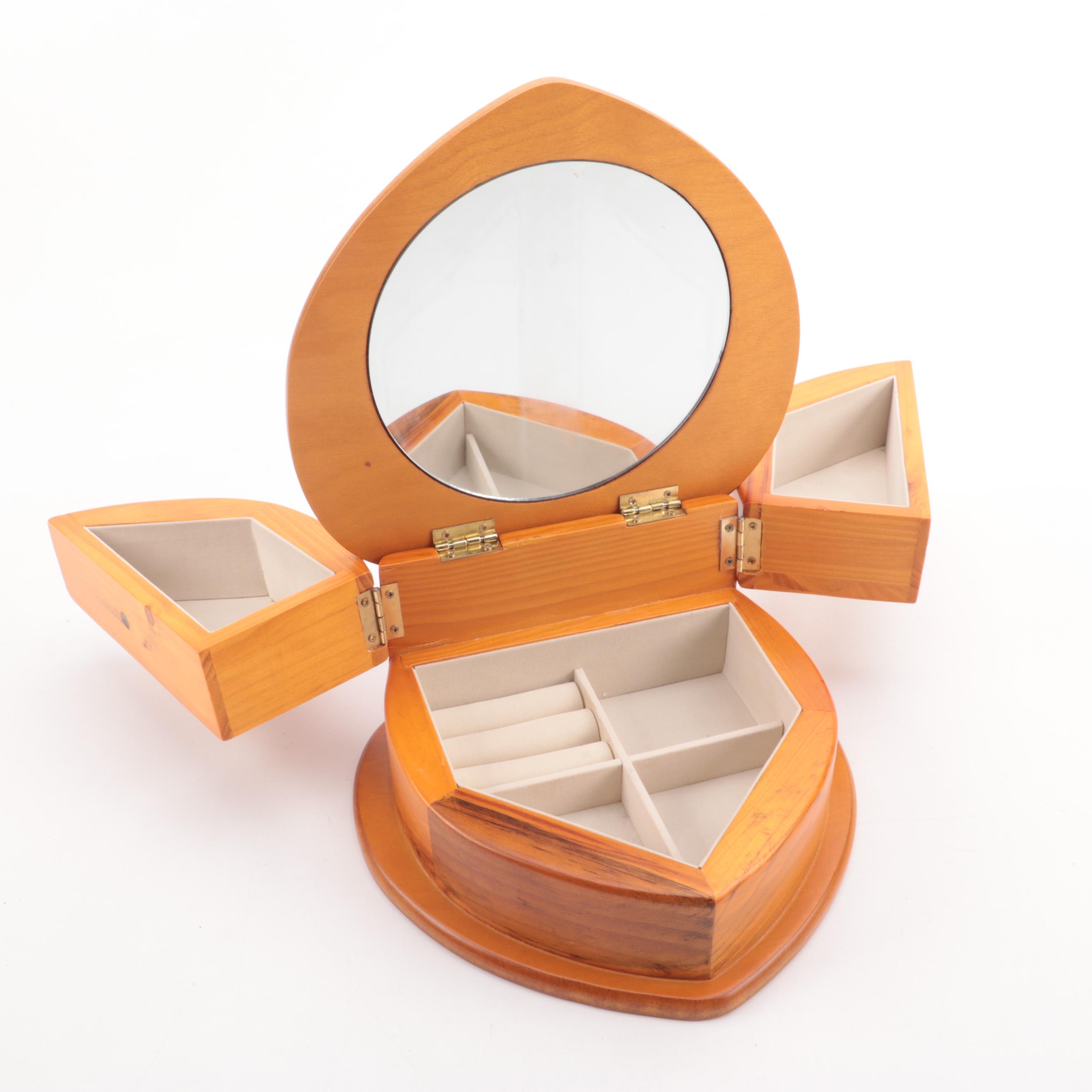 Heart-Shaped and Other Wooden Jewelry Boxes
