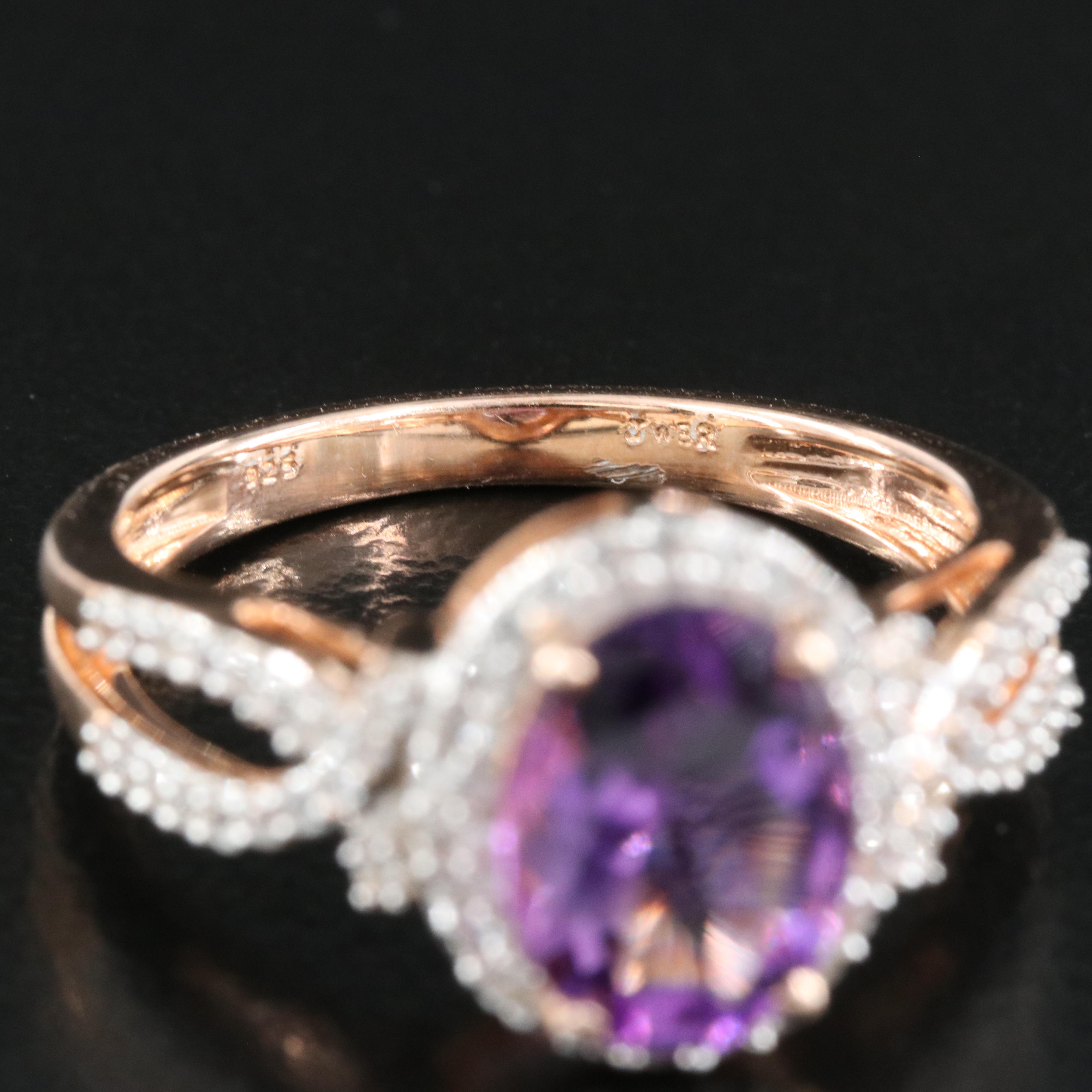 Sterling Amethyst and Sapphire Ring