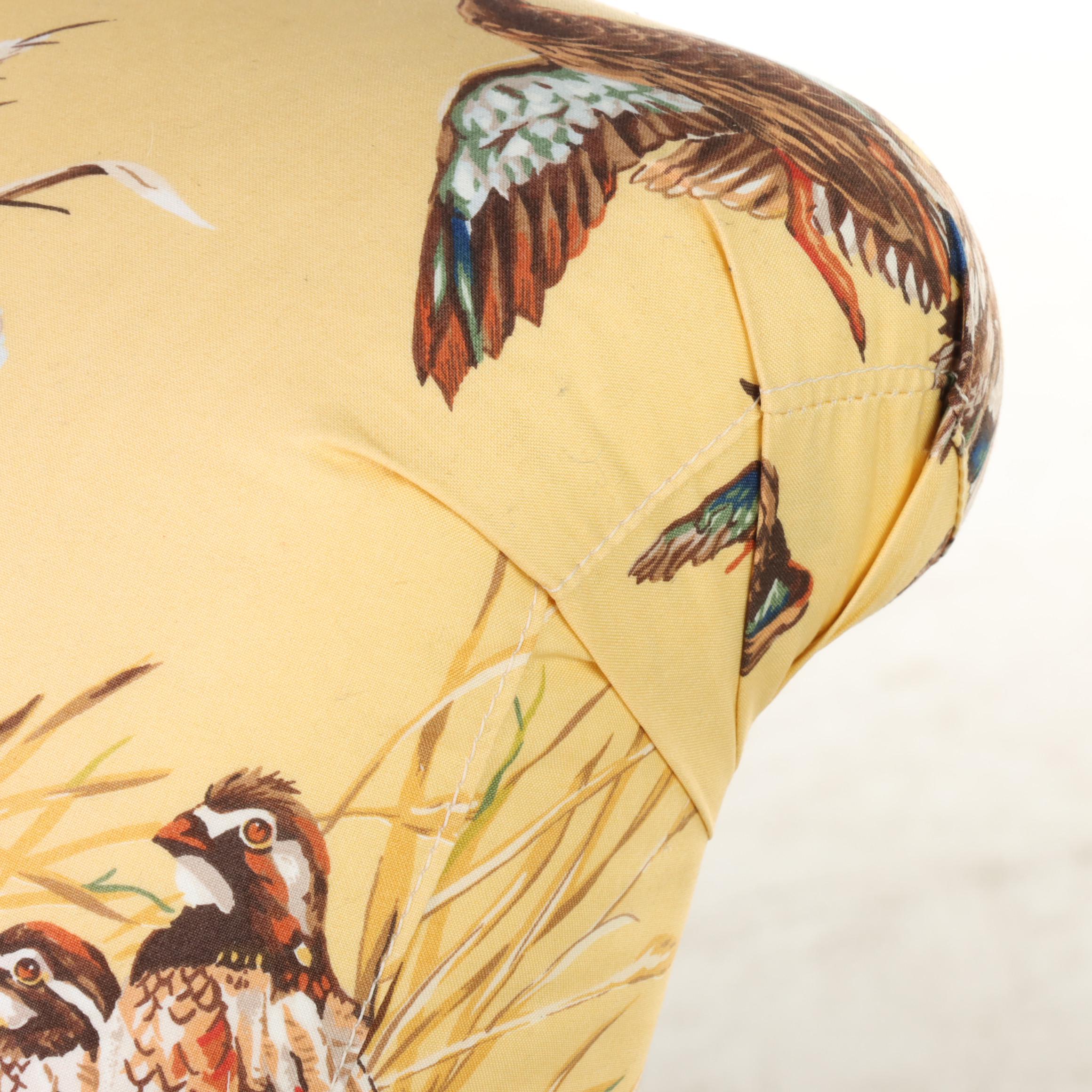 Lee Industries Custom-Upholstered Regency Style Armchair and Ottoman