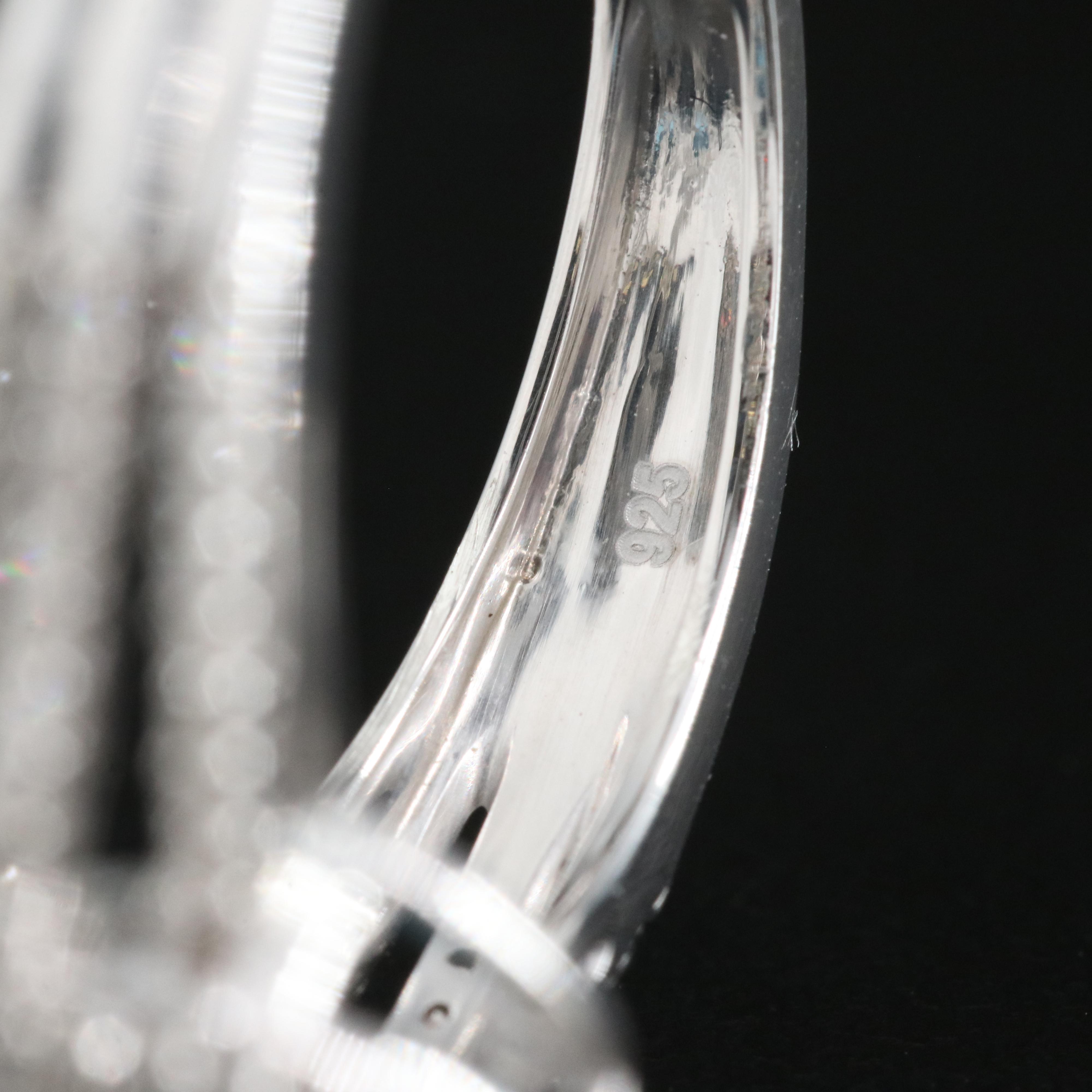 Sterling Swiss Blue Topaz and Diamond Ring