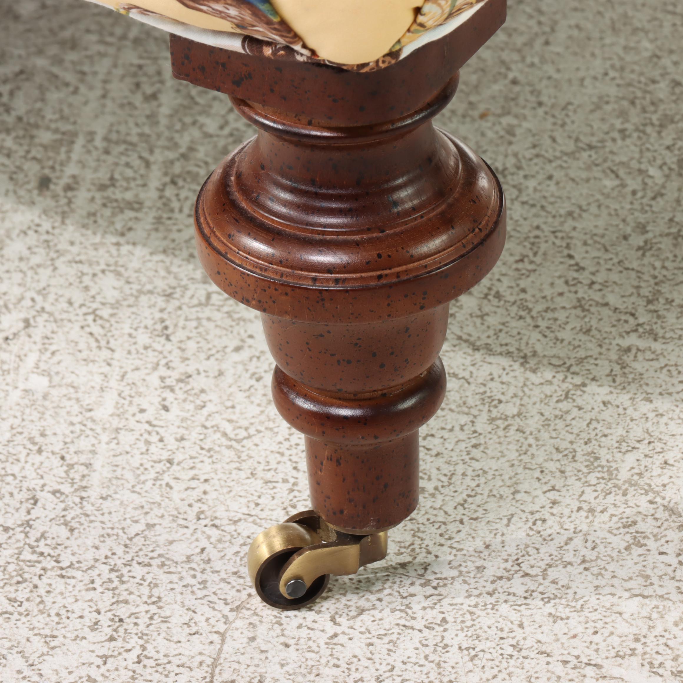 Lee Industries Custom-Upholstered Regency Style Armchair and Ottoman