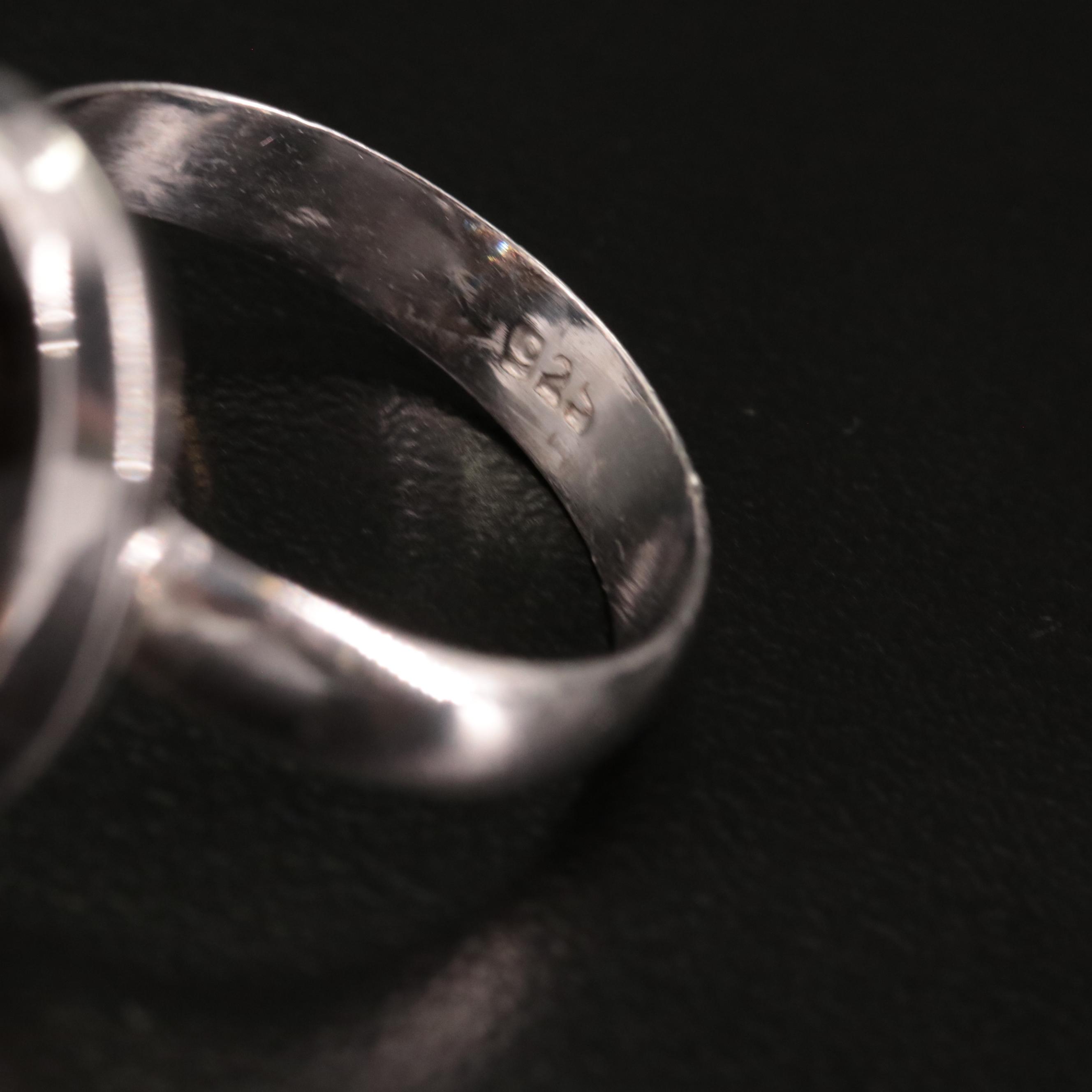 Sterling Smoky Quartz Oval Ring