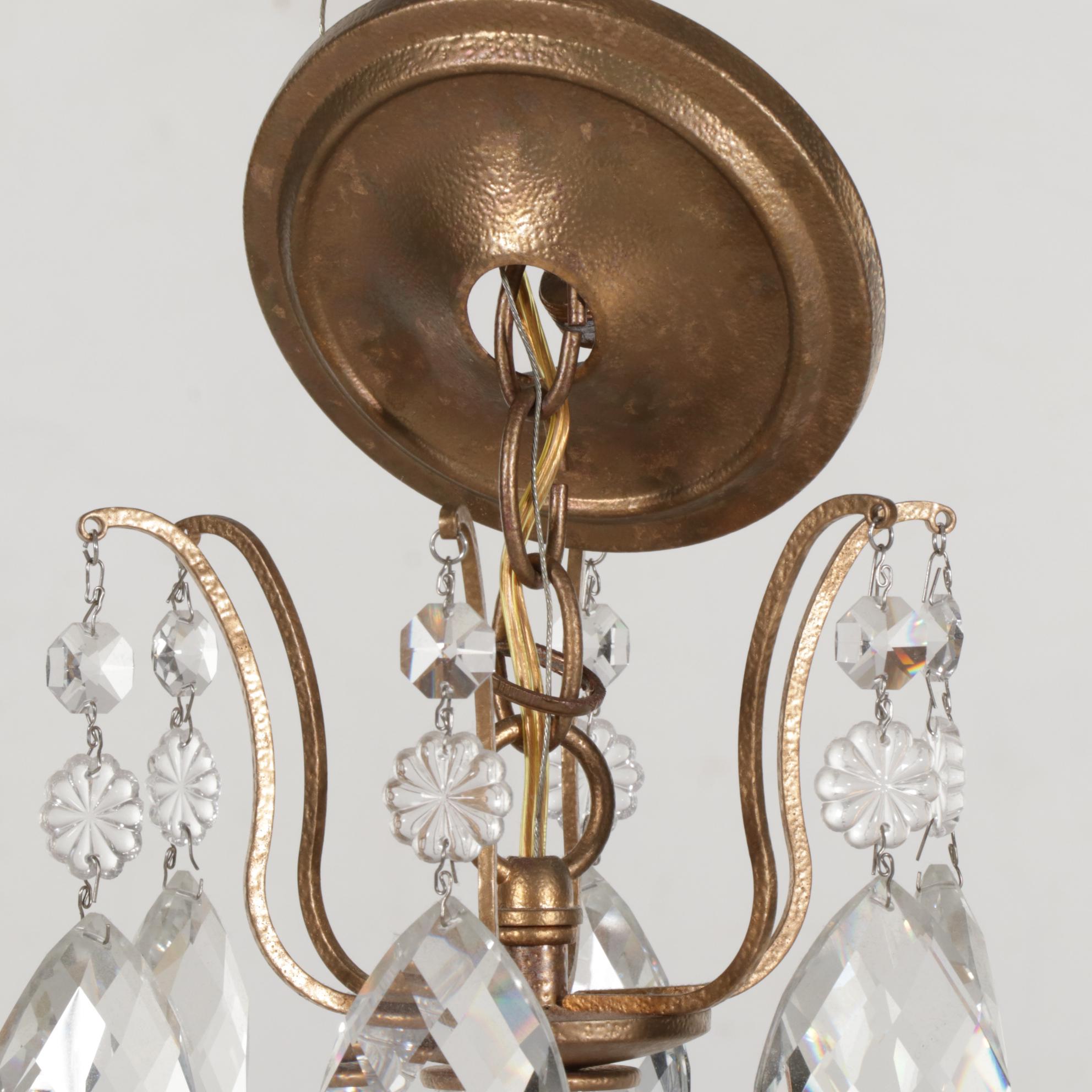 Swarovski Lighting Gilt Metal and Crystal Five-Arm Chandelier