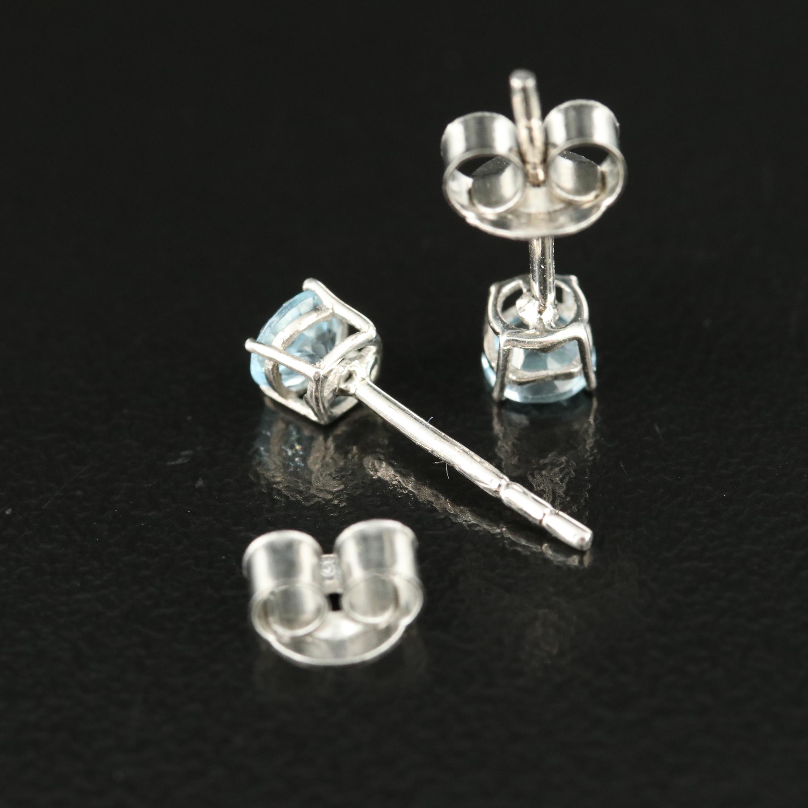 Sterling Topaz Stud Earrings