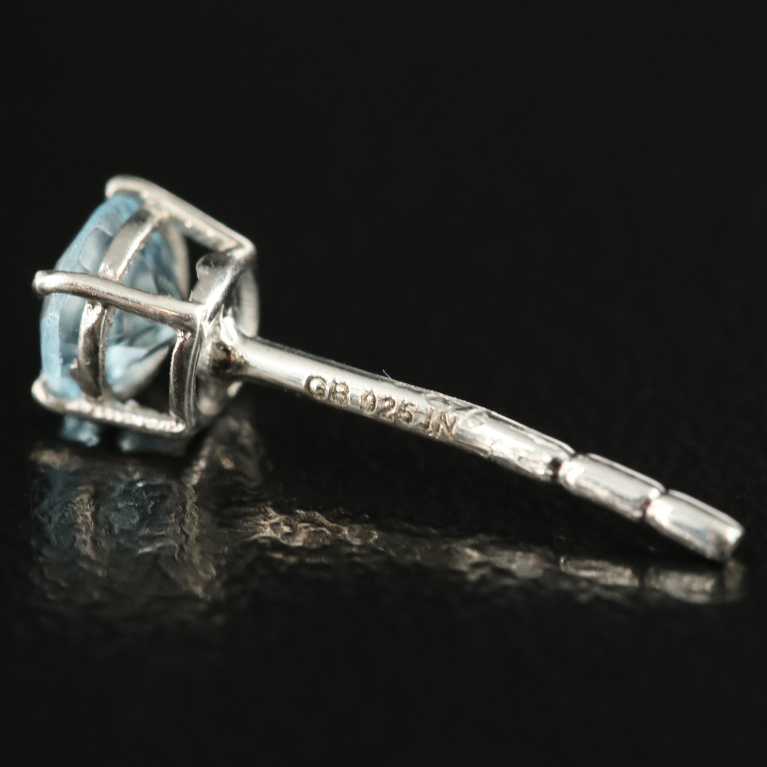 Sterling Topaz Stud Earrings