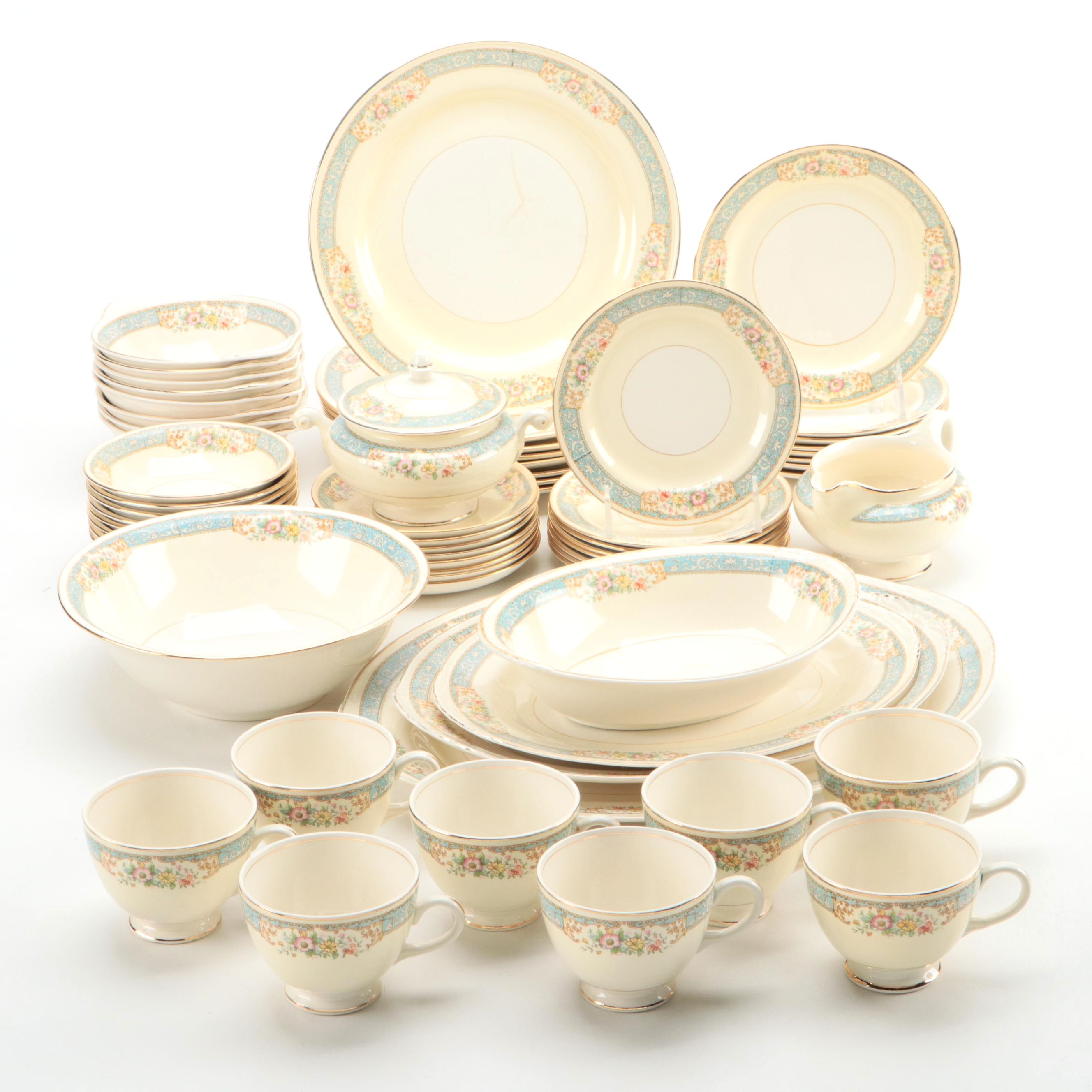 Homer Laughlin "Blue Dawn" Ceramic Dinnerware and Serving Accessories