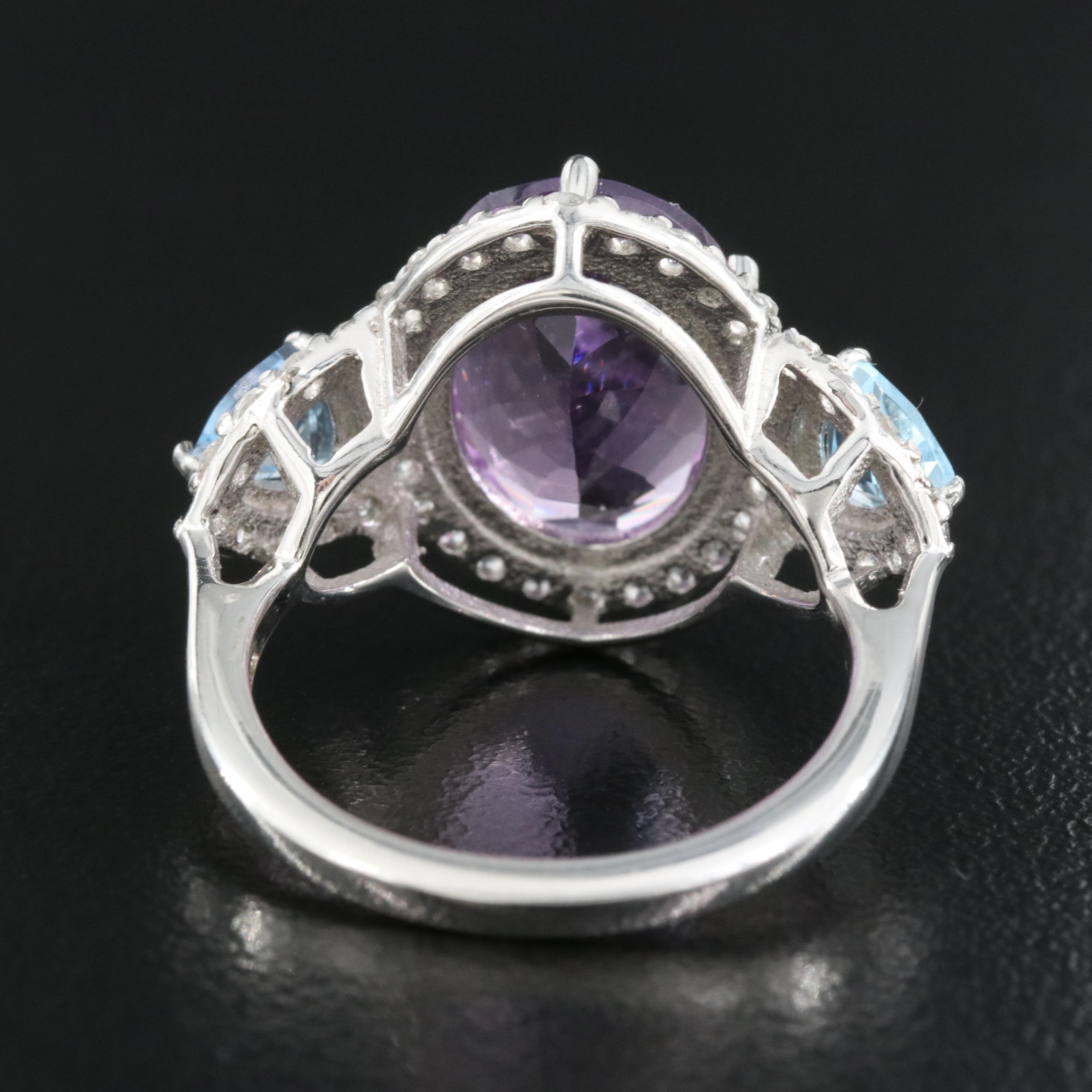 Sterling Amethyst, Topaz and Aquamarine