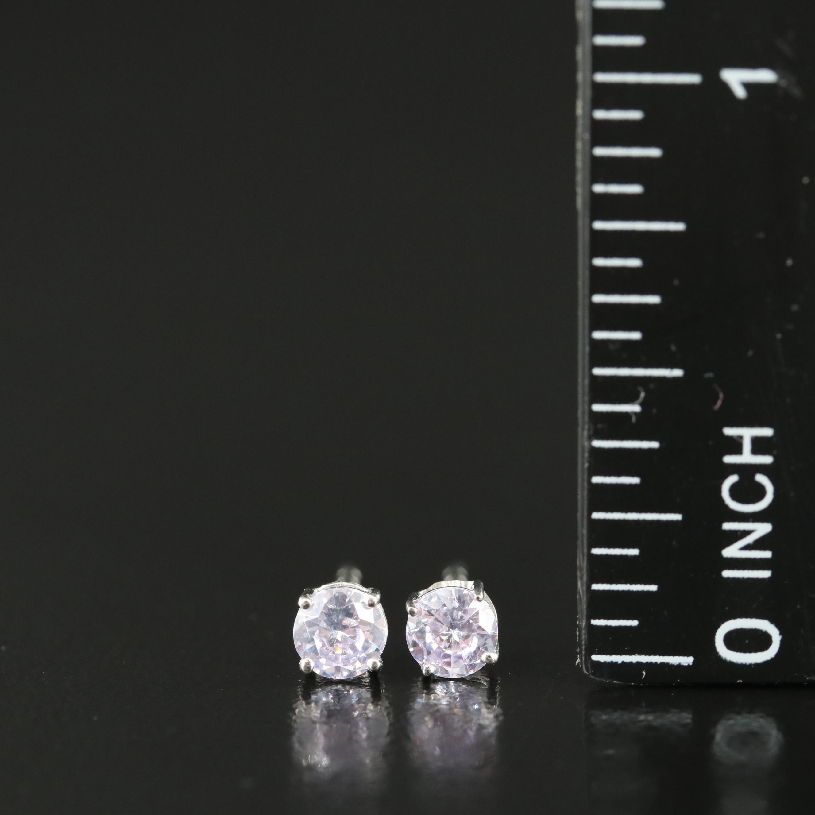 Sterling Cubic Zirconia Stud Earrings