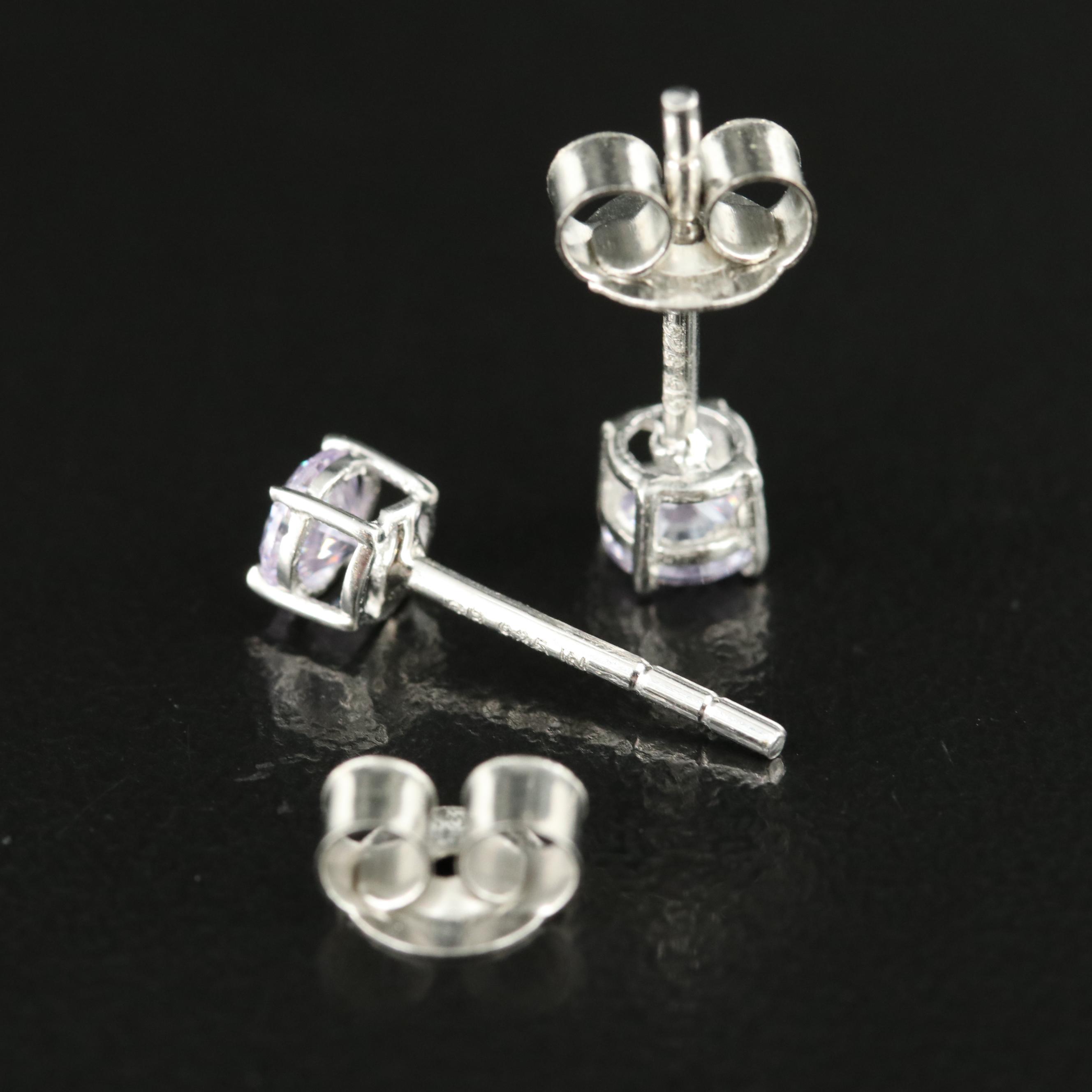 Sterling Cubic Zirconia Stud Earrings