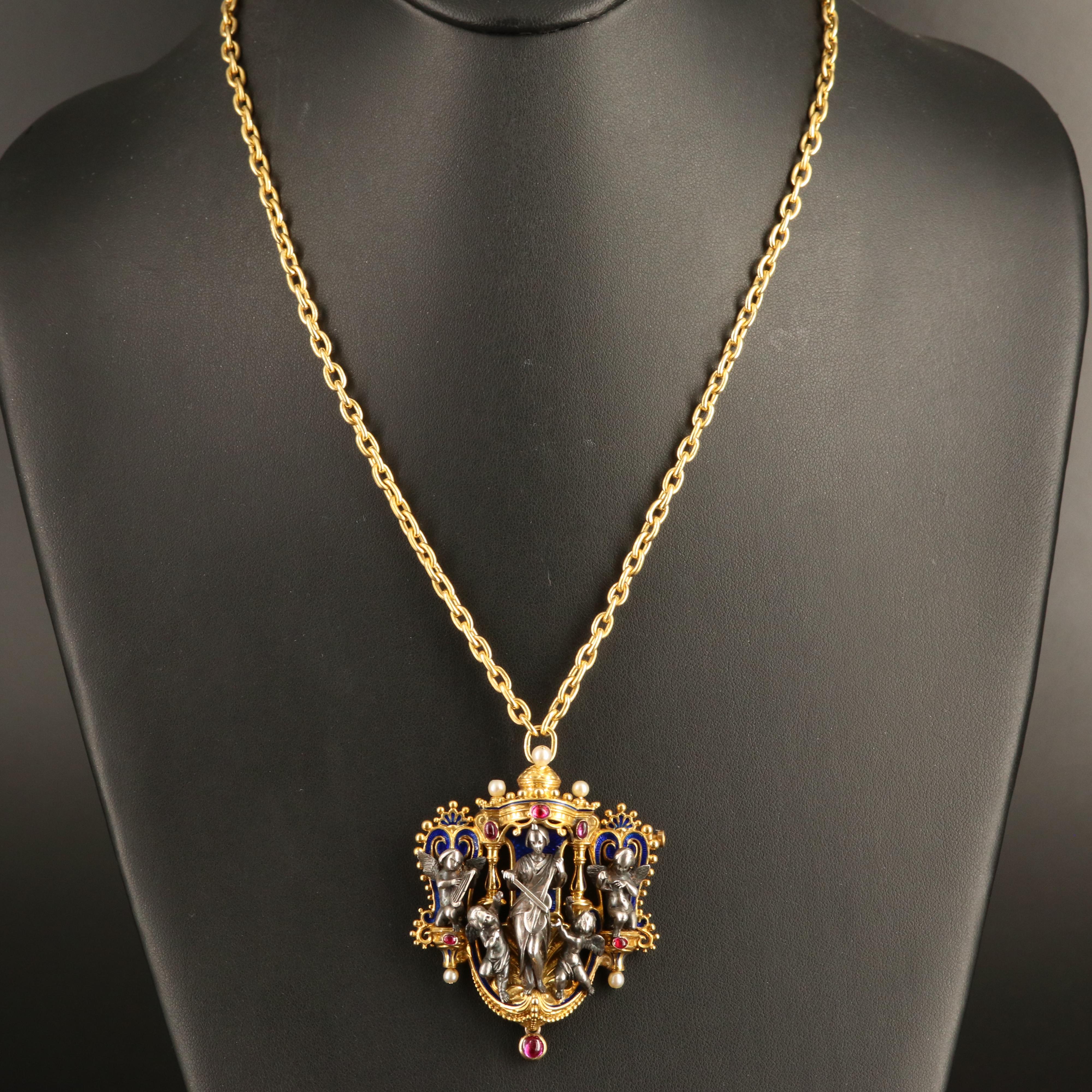 Froment-Meurice "L'Harmonie" Renaissance Revival Pendant Necklace, C. 1847