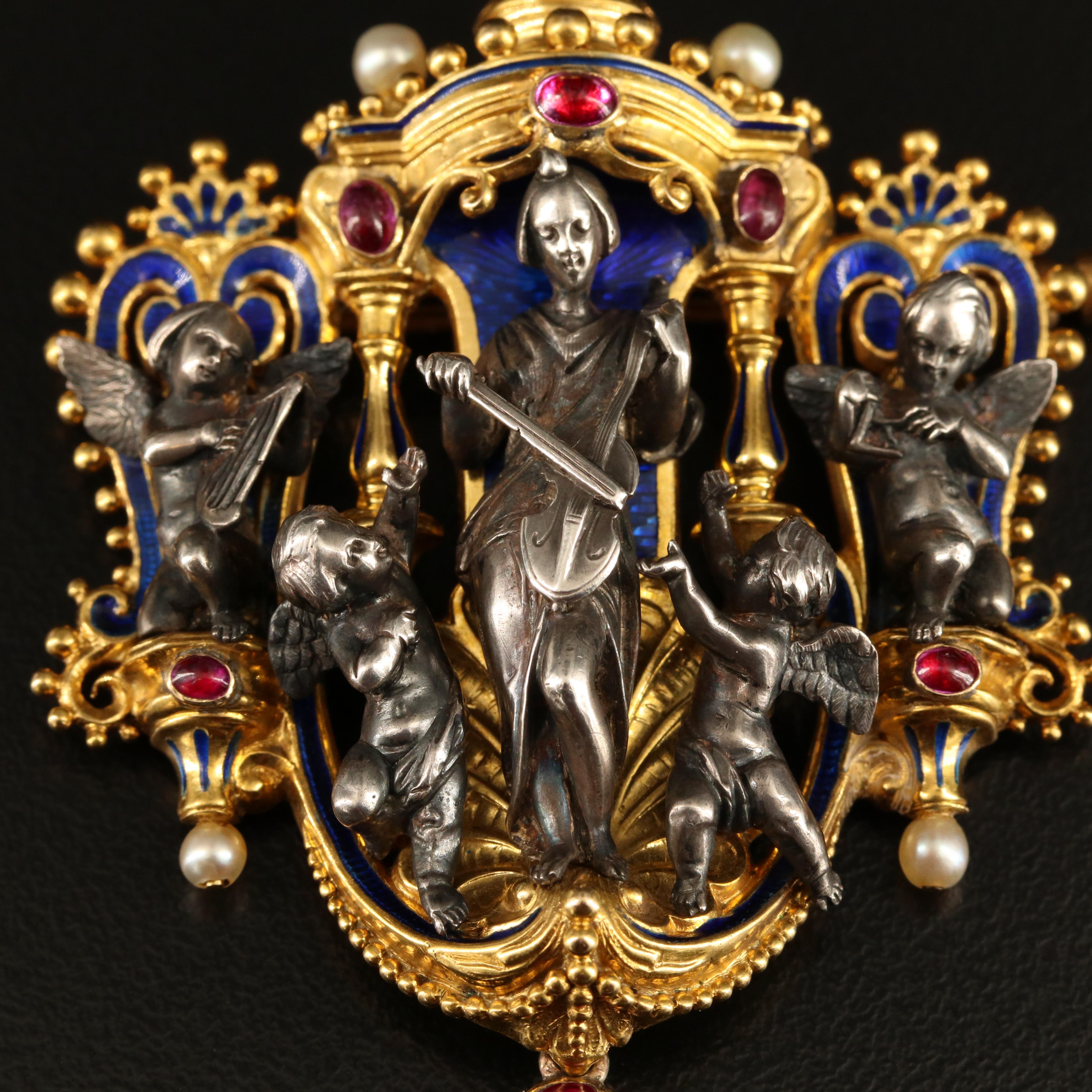 Froment-Meurice "L'Harmonie" Renaissance Revival Pendant Necklace, C. 1847