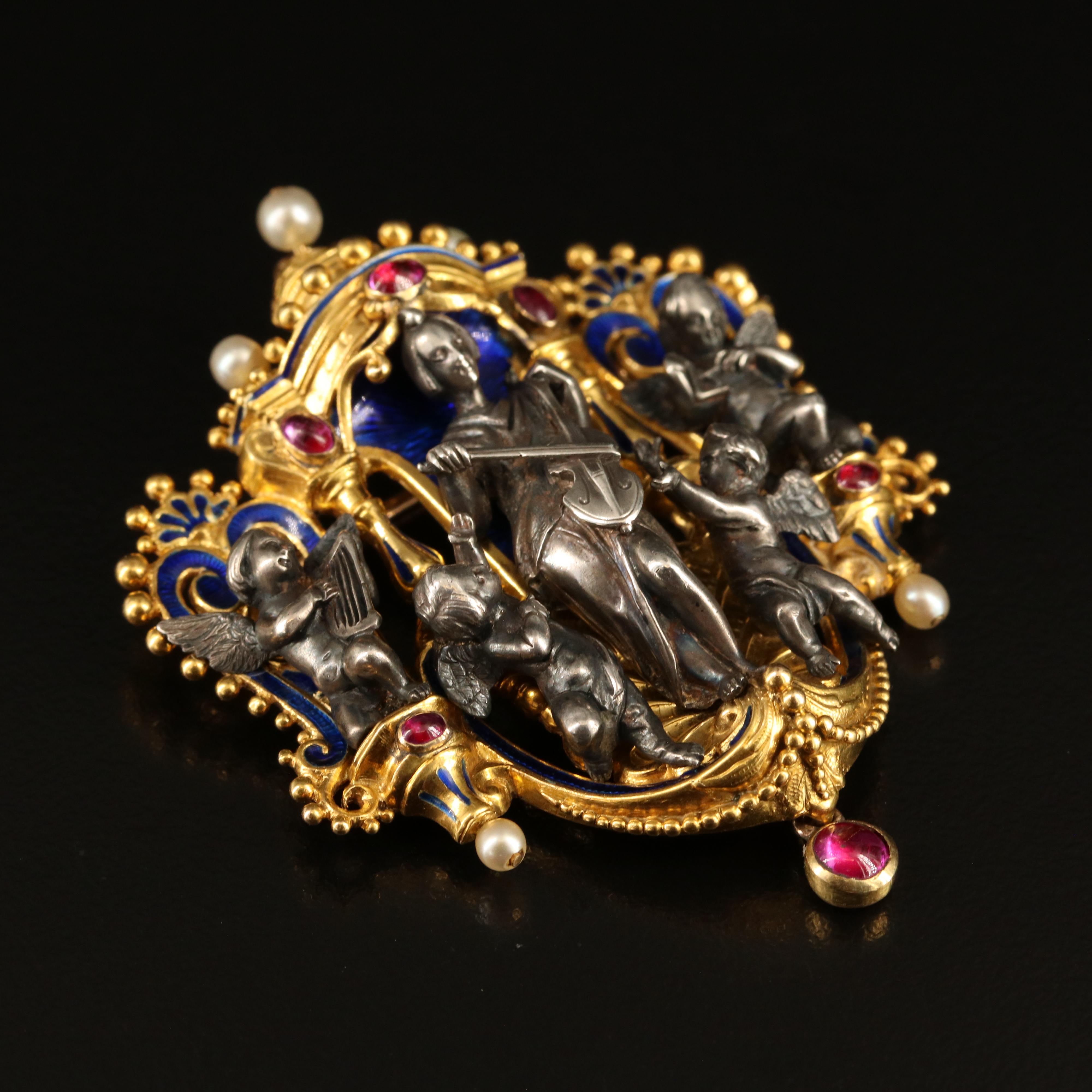 Froment-Meurice "L'Harmonie" Renaissance Revival Pendant Necklace, C. 1847