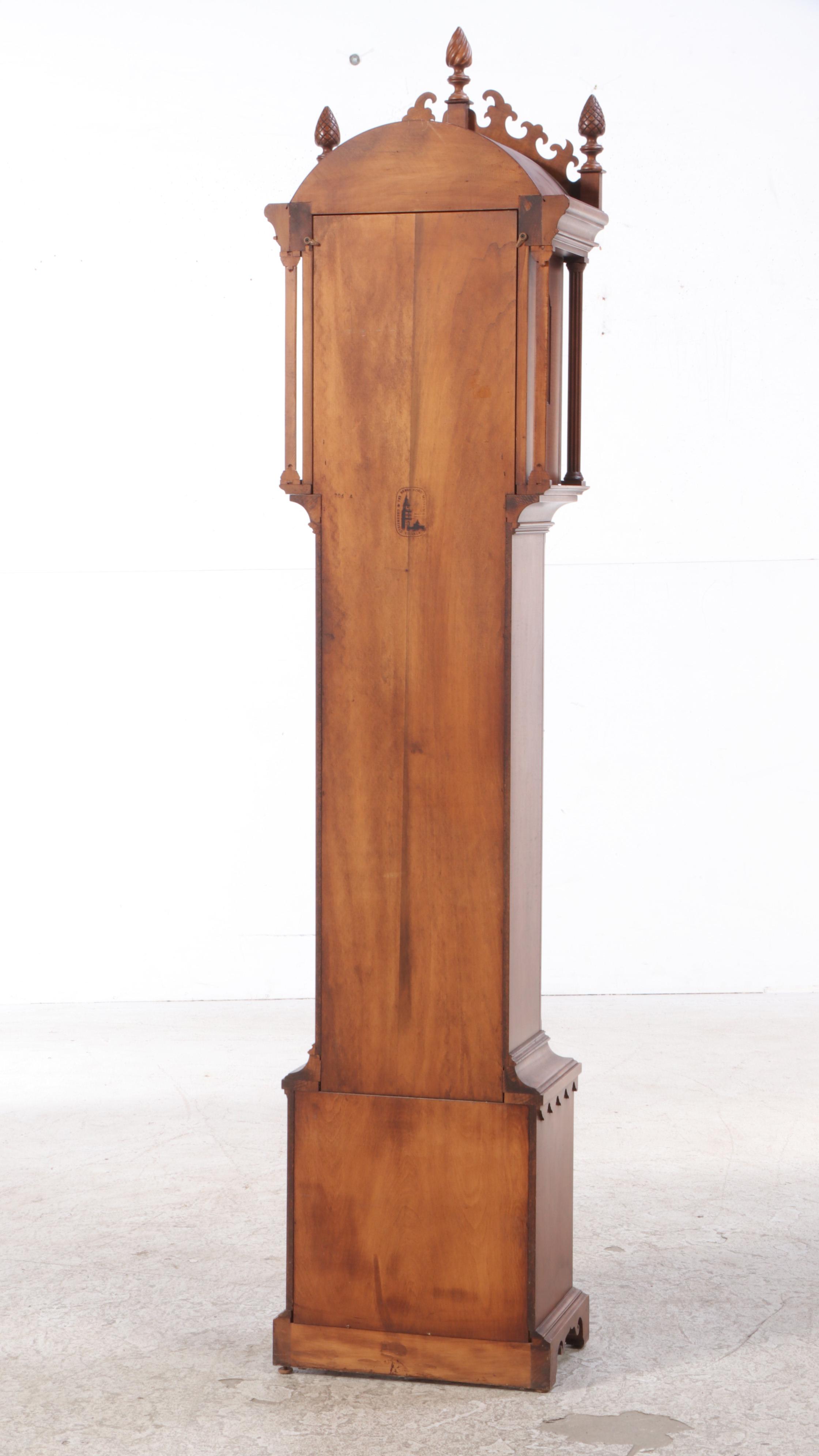 Colonial Clock Co. Tiger Maple Thomas Jackson Preston Reproduction Clock