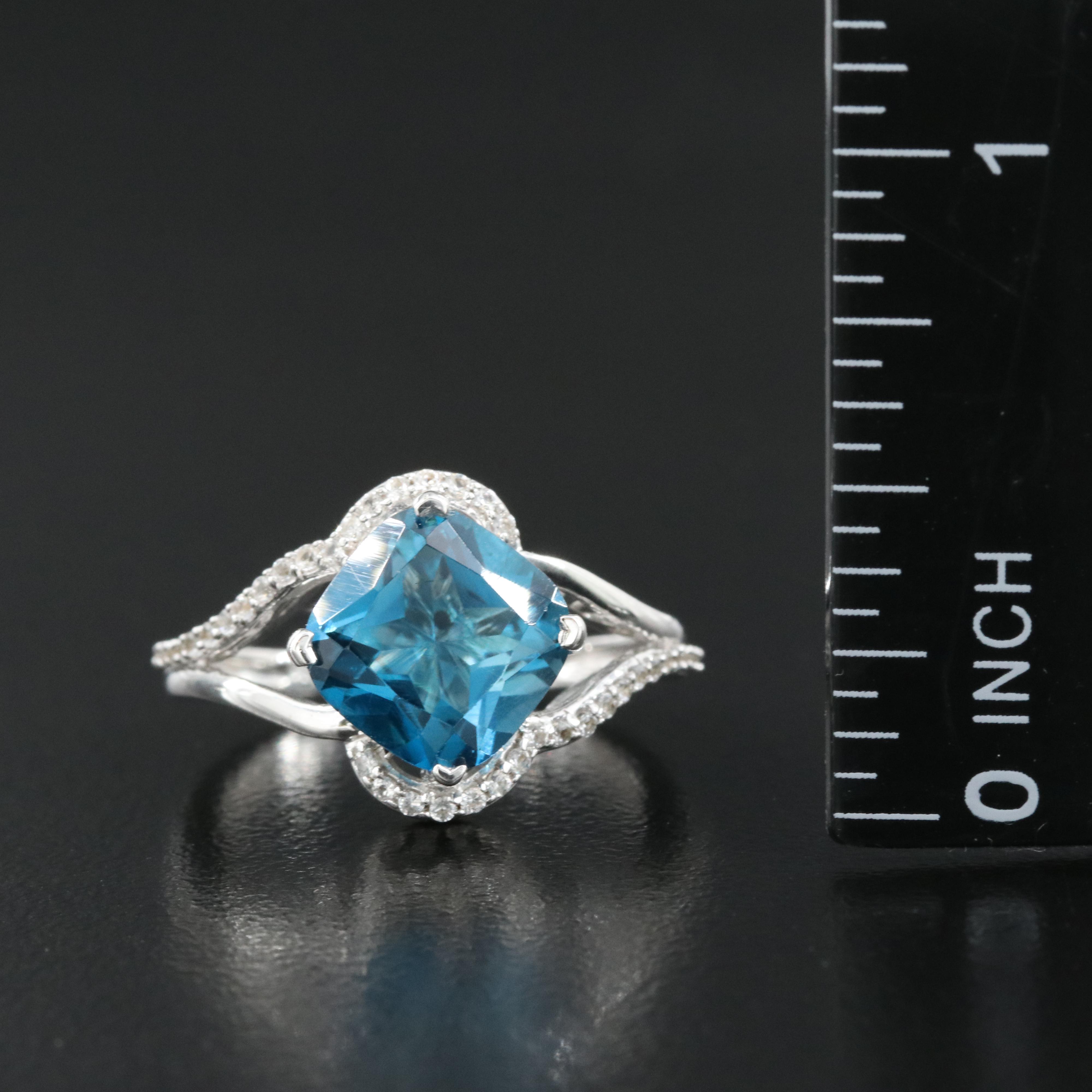 Sterling London Blue Topaz and Sapphire Ring
