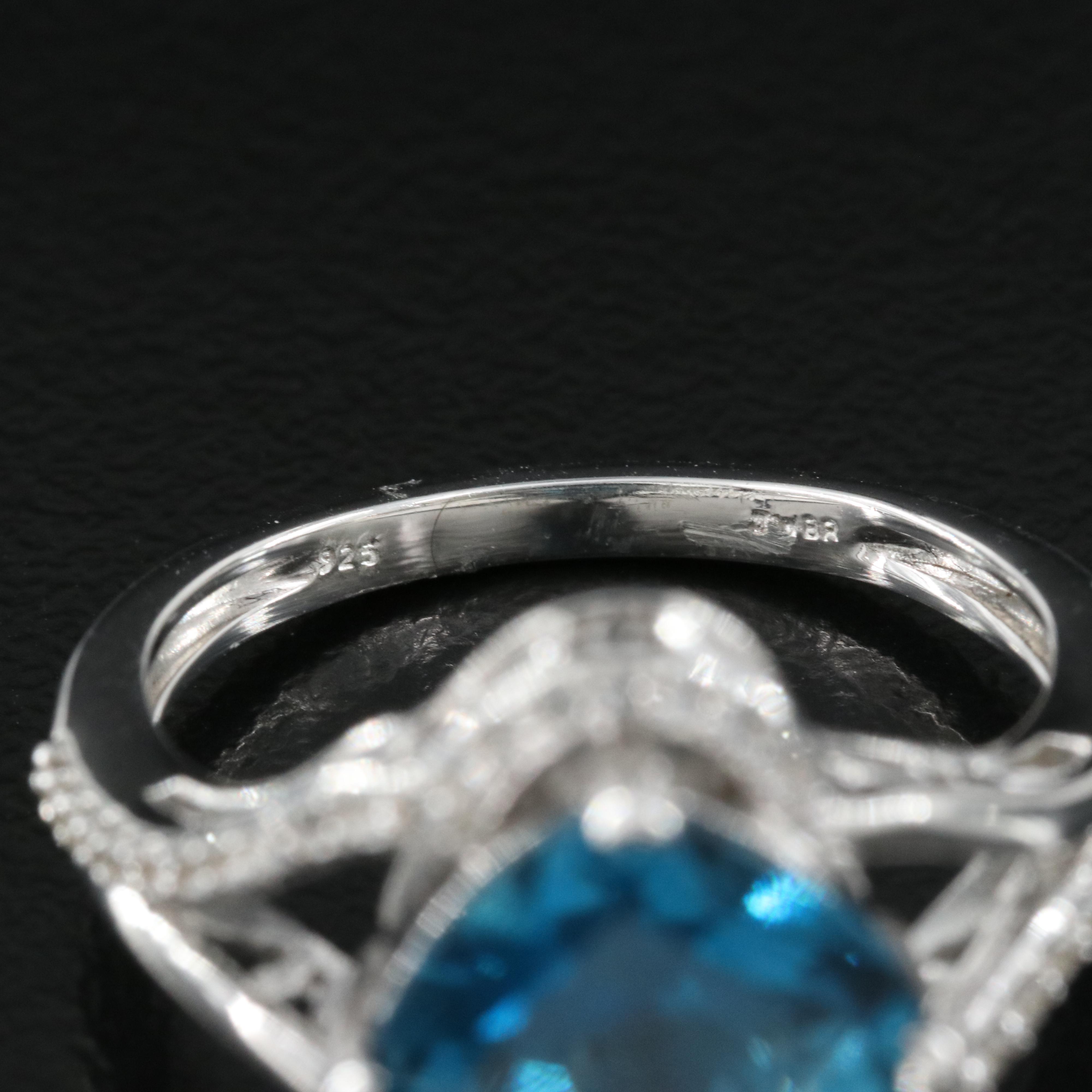 Sterling London Blue Topaz and Sapphire Ring