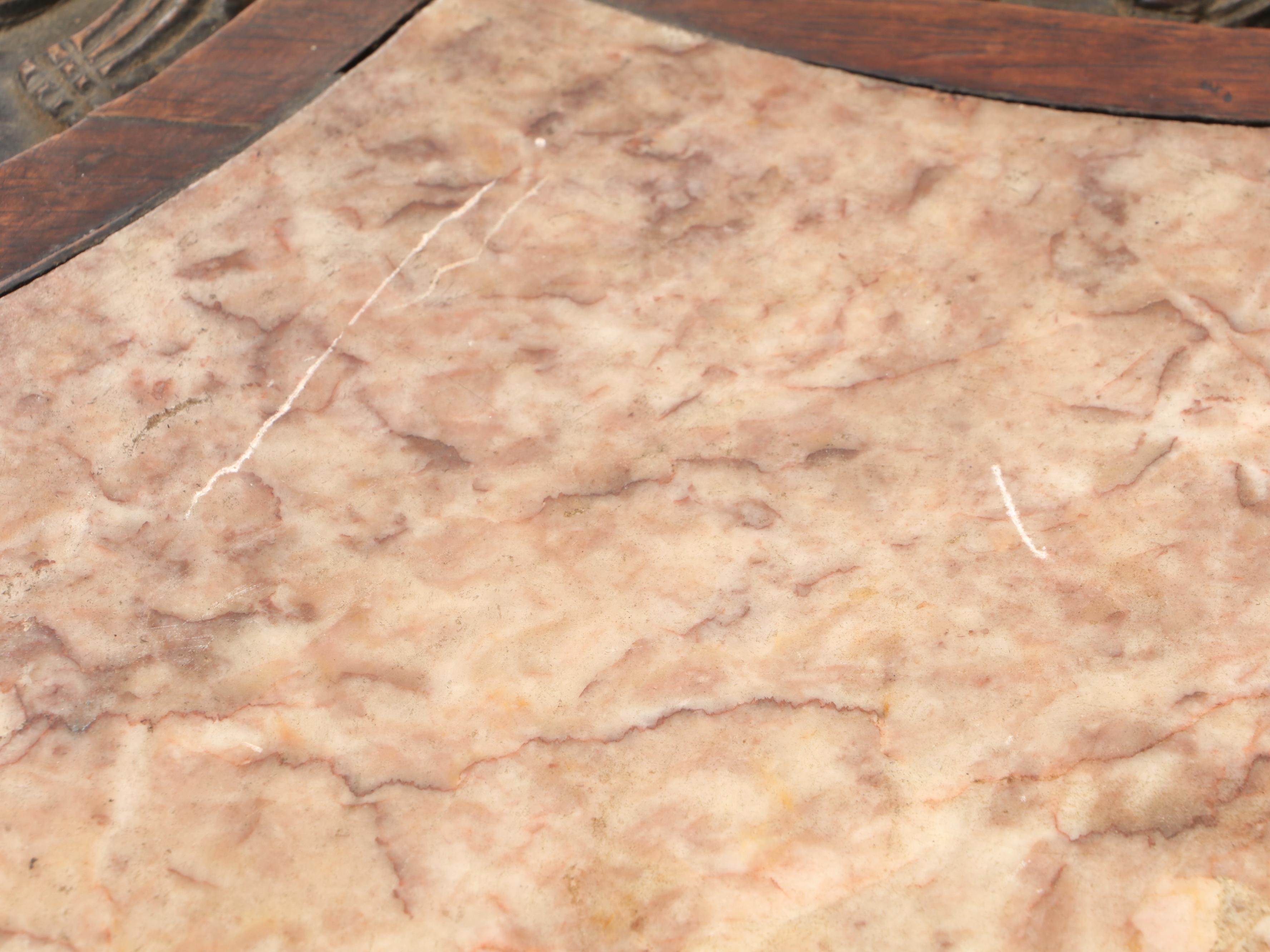 Chinese Carved Rosewood and Inset Marble Stand, Late 19th Century