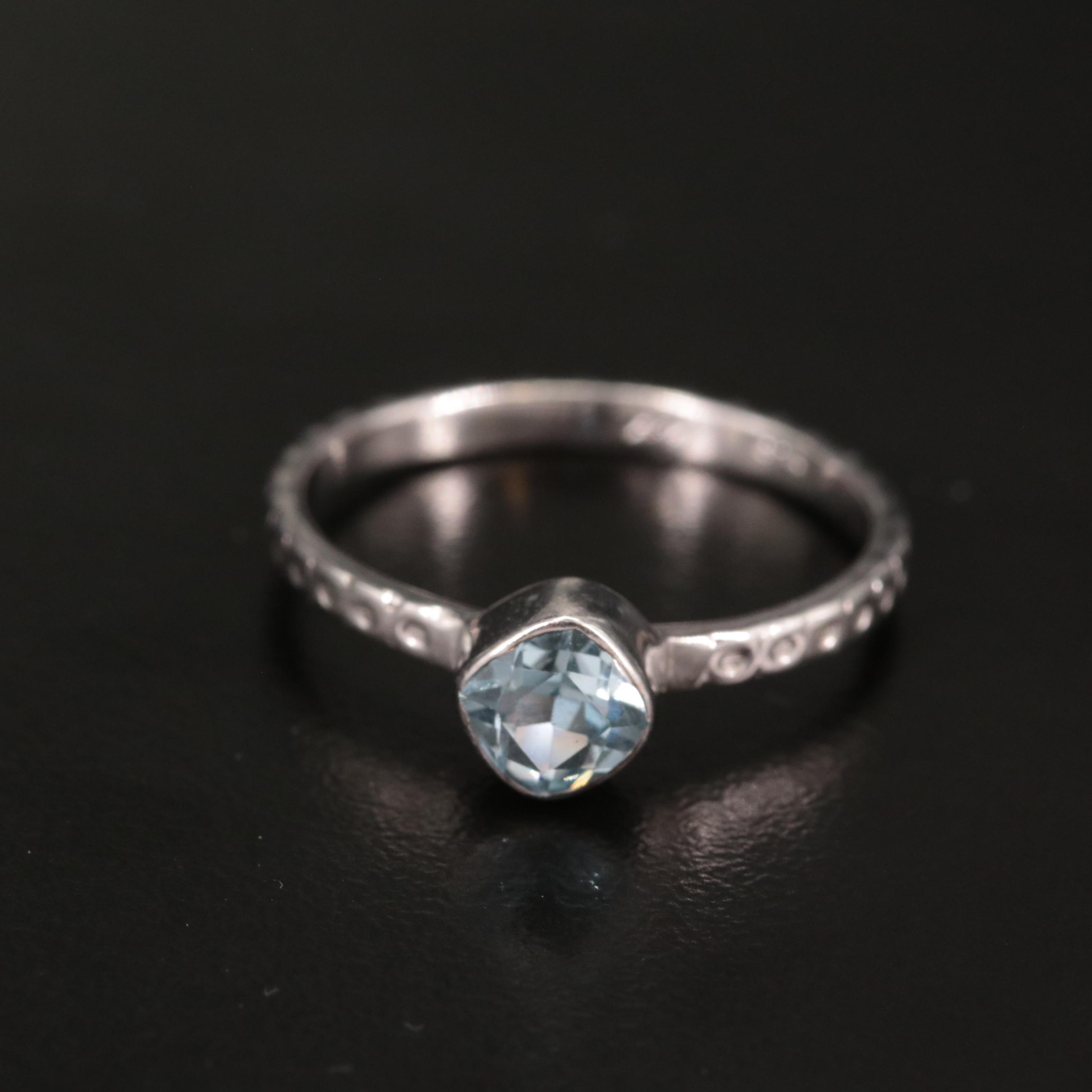 Sterling Blue Topaz Solitaire Ring