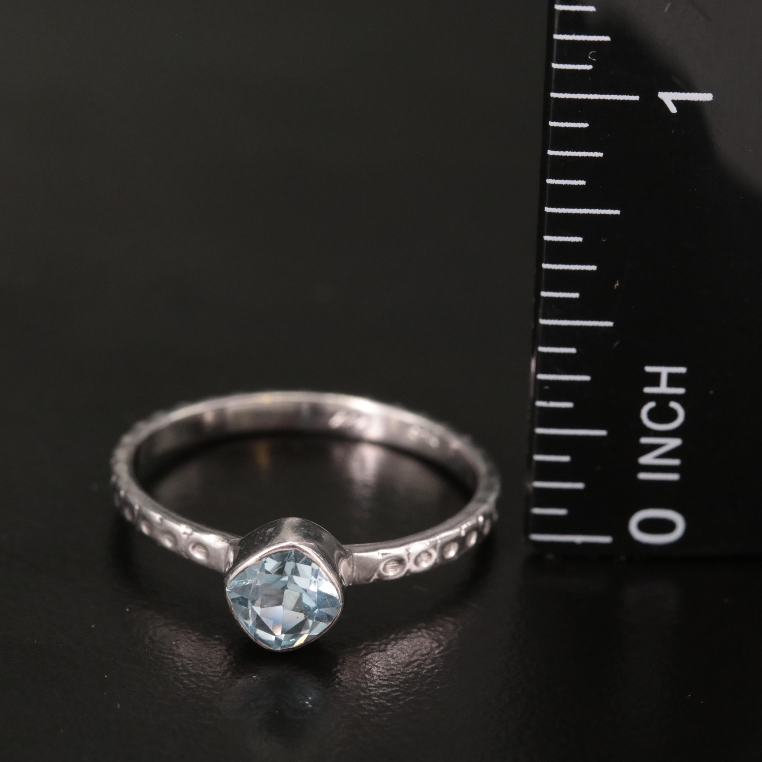 Sterling Blue Topaz Solitaire Ring