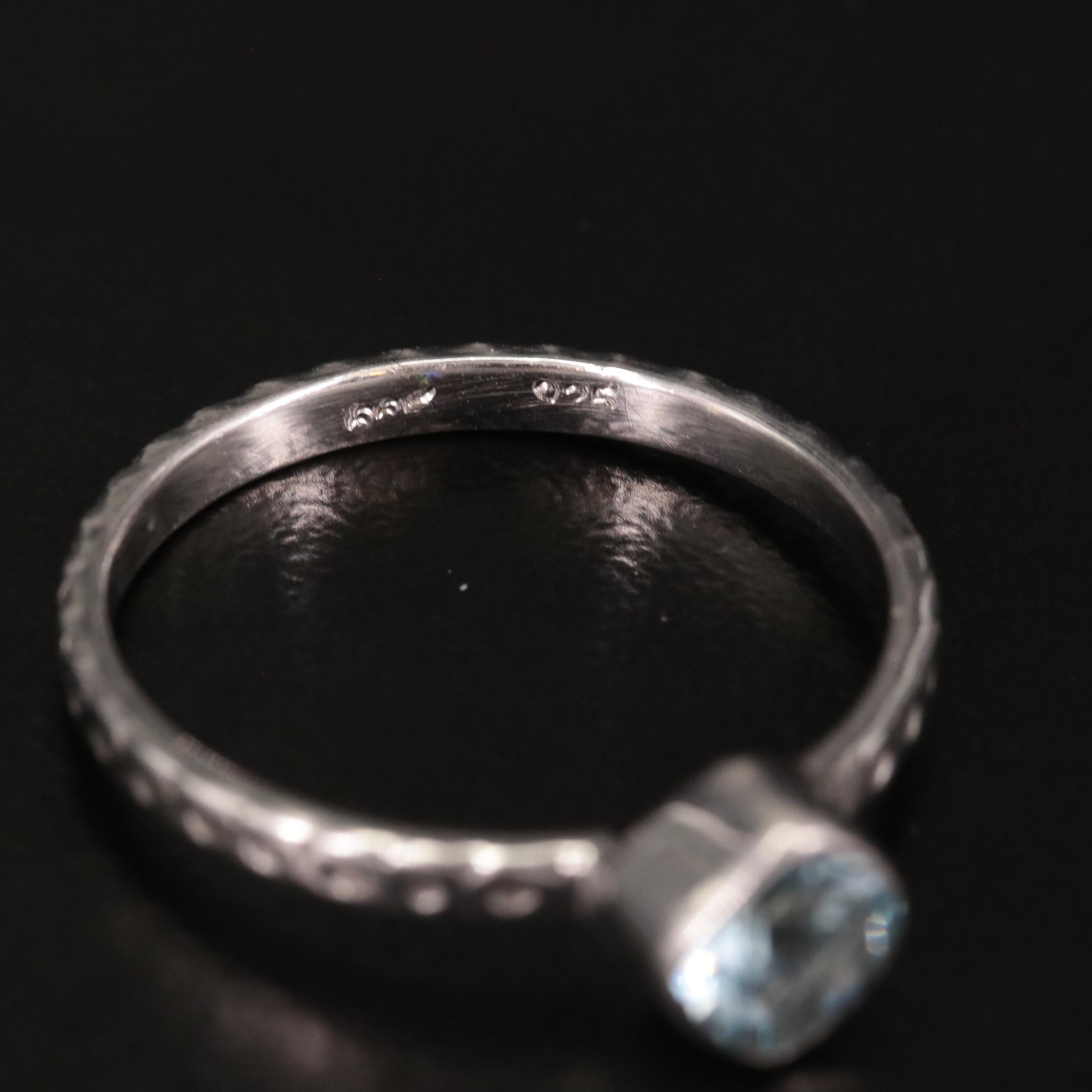 Sterling Blue Topaz Solitaire Ring