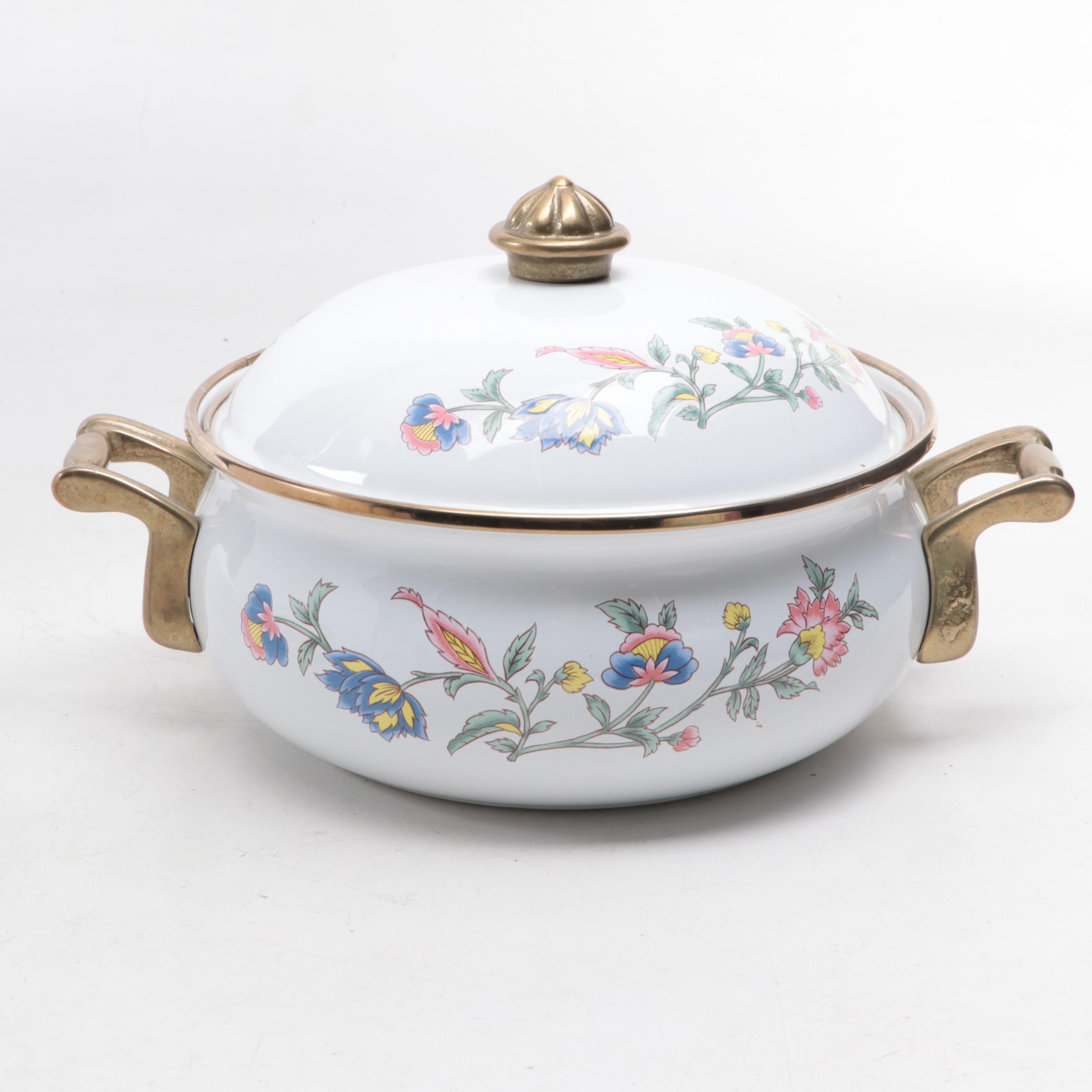 Victorian Moriage Accented Jar with Silver Plate Sugar Bowl and Other Tableware