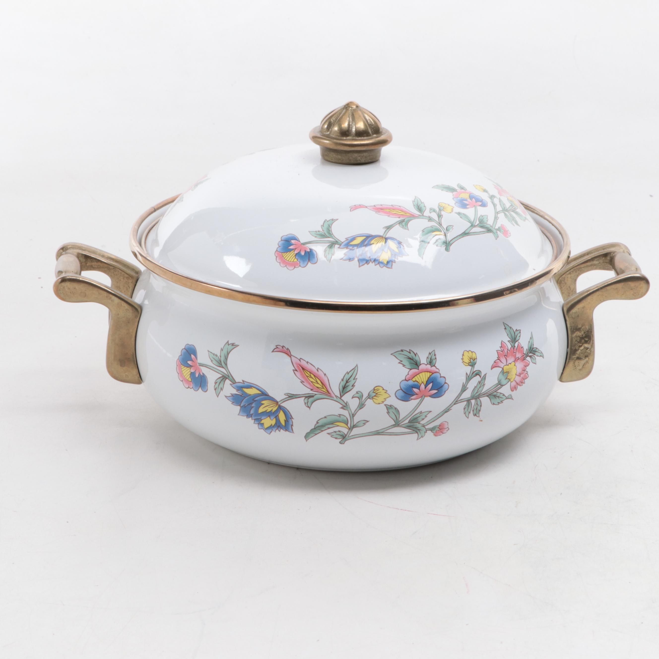 Victorian Moriage Accented Jar with Silver Plate Sugar Bowl and Other Tableware