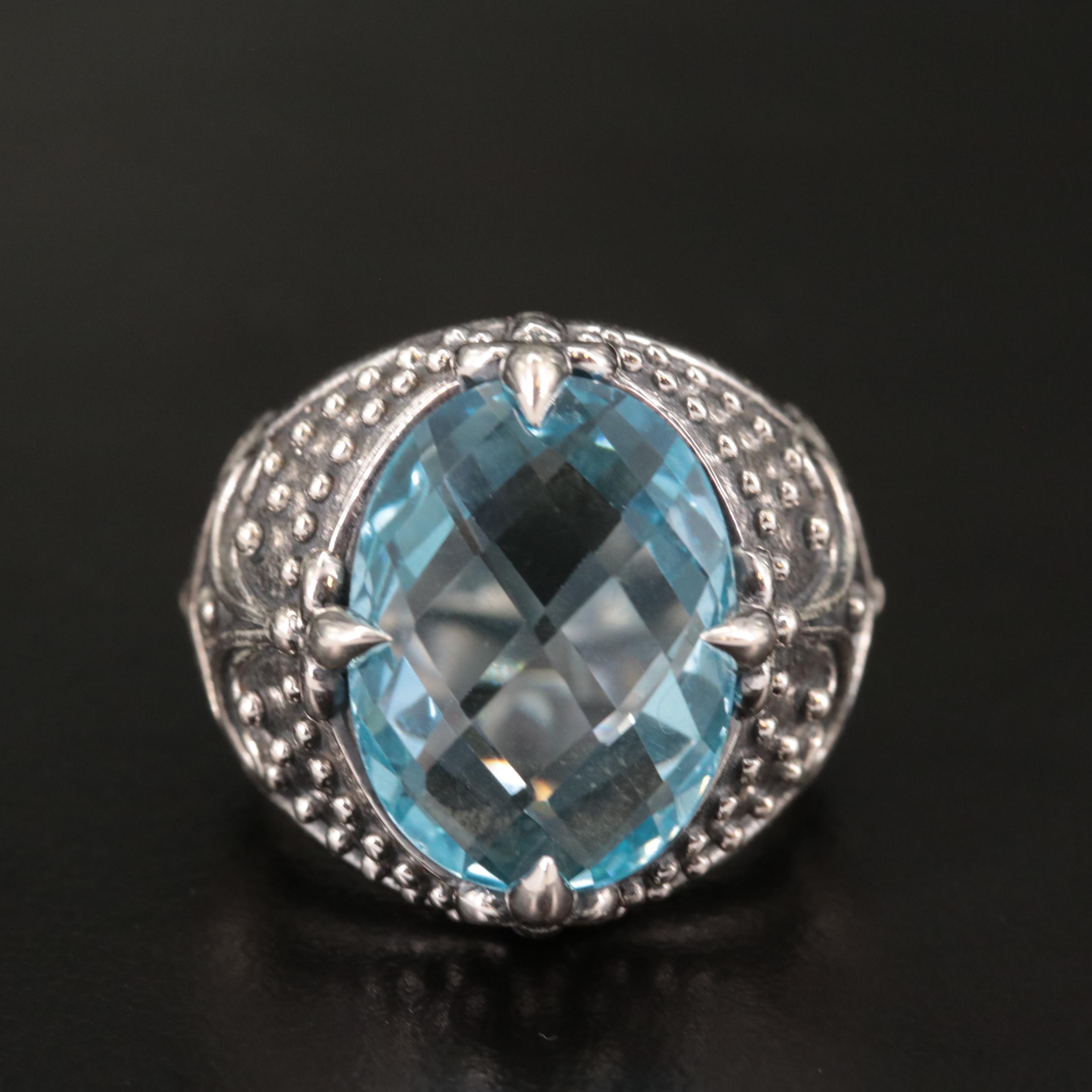 Sterling Blue Topaz Cocktail Ring