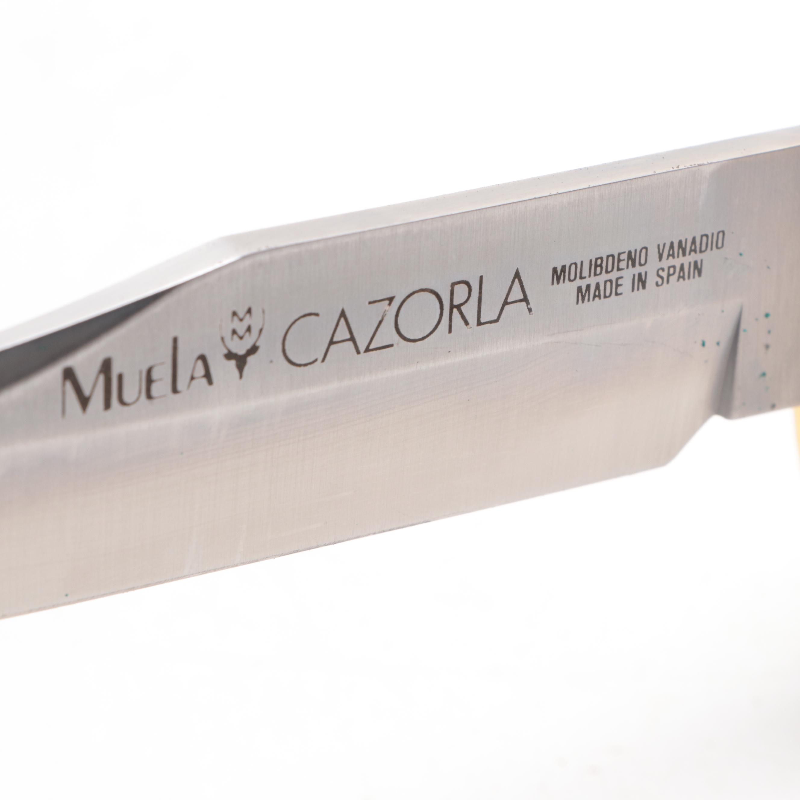 Muela Fury Stag Horn Handle Hunting Knife with Leather Scabbard