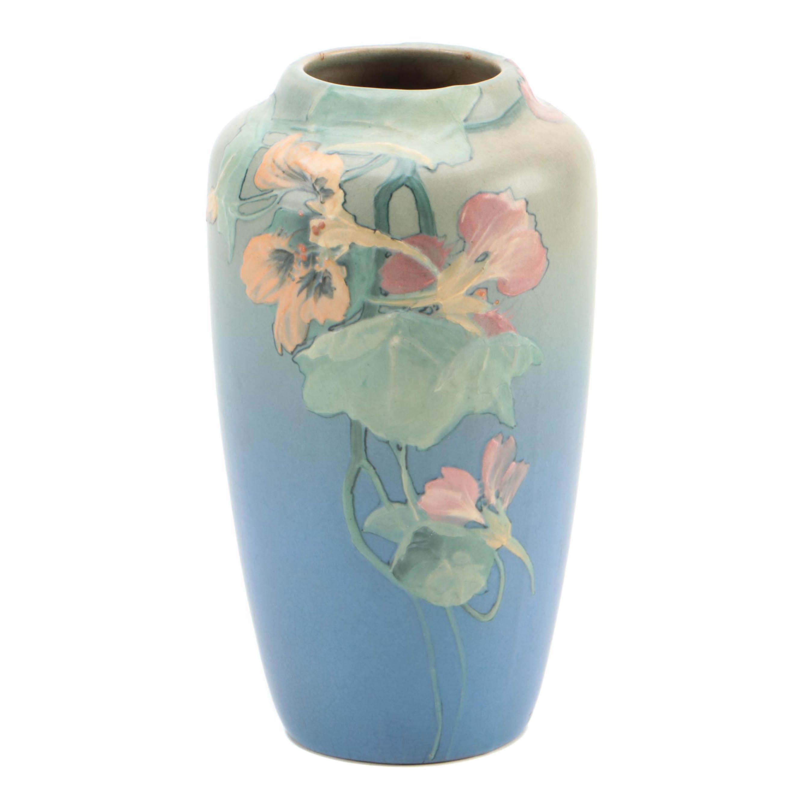 Signed Mae Timberlake for Weller Pottery Earthenware Art Nouveau Vase