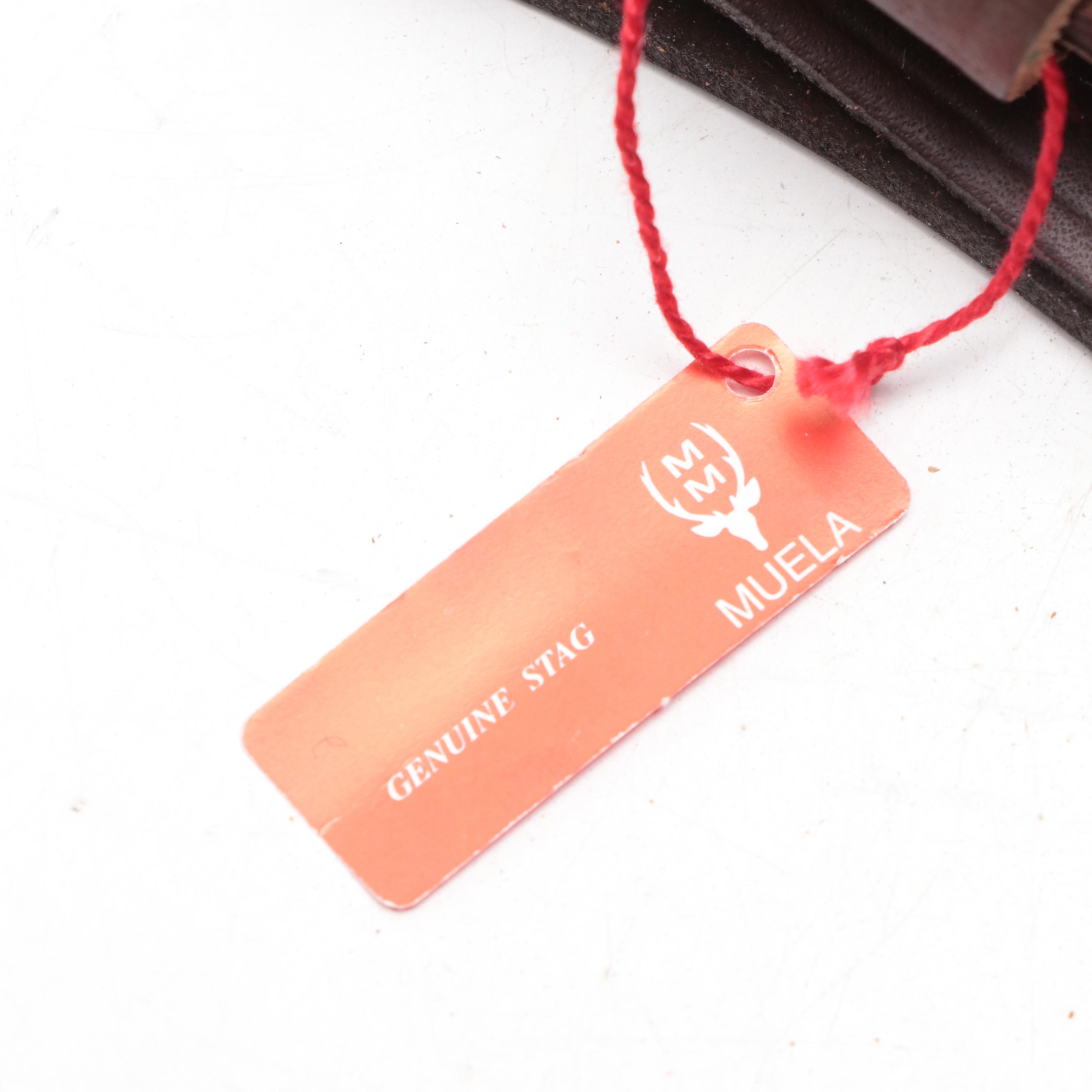 Muela Fury Stag Horn Handle Hunting Knife with Leather Scabbard