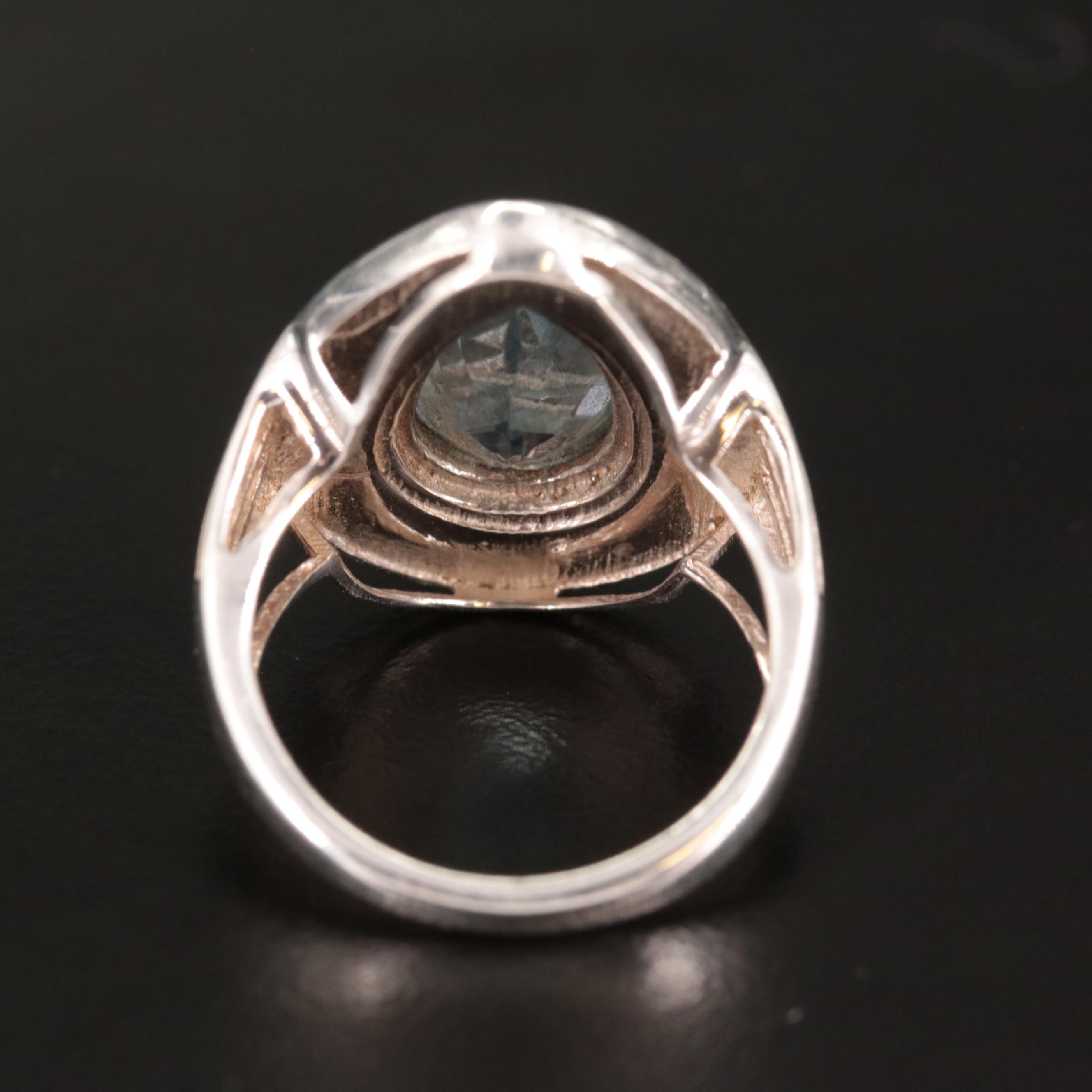 Sterling Blue Topaz Teardrop Ring